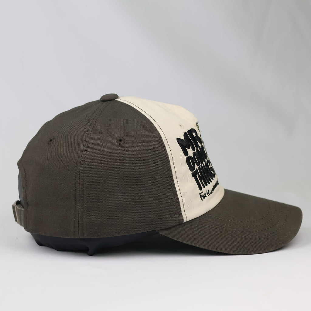 Two-Tone Mr Donothing Graphic Cap - Vintage Earth Tone Dad Hat