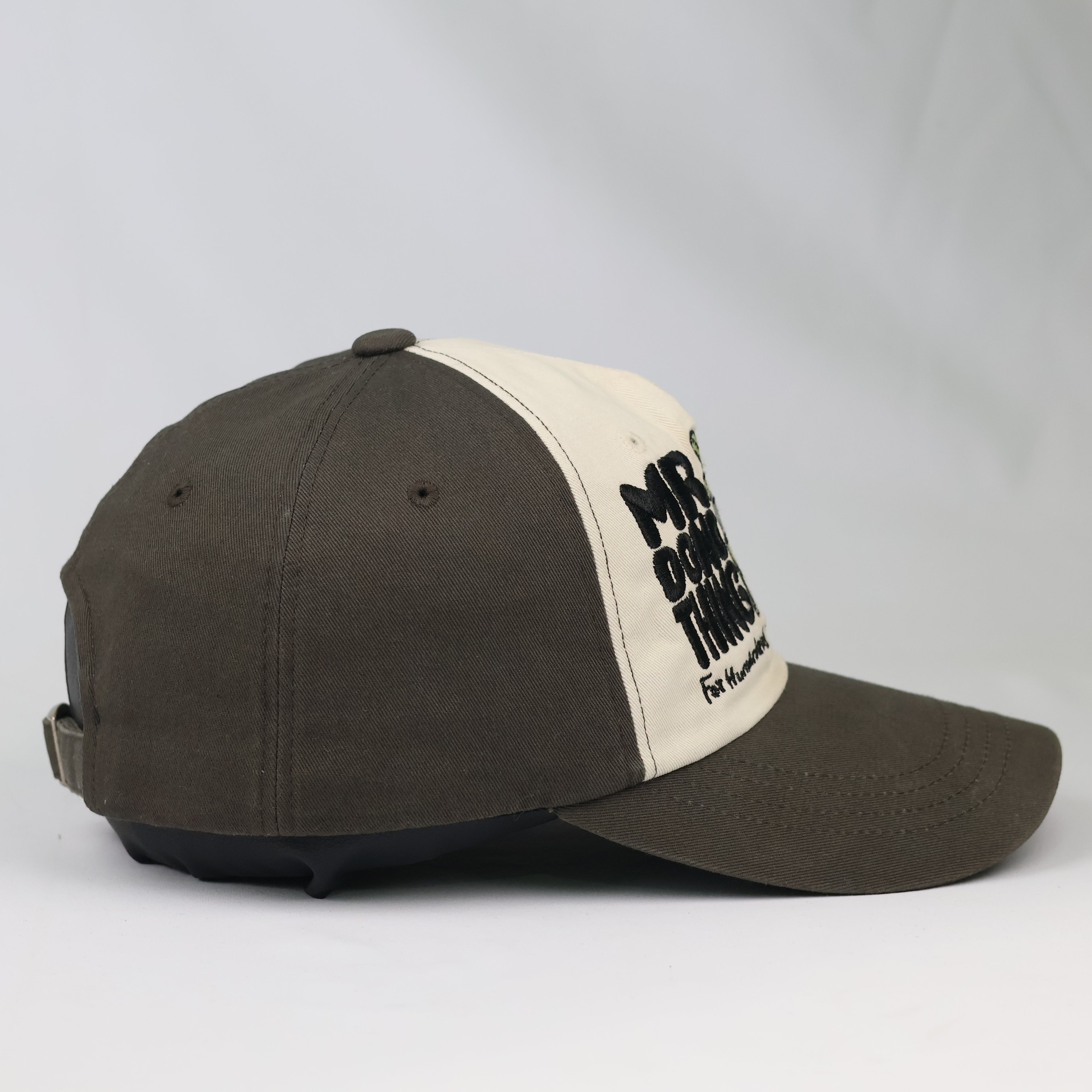 Two-Tone Mr Donothing Graphic Cap - Vintage Earth Tone Dad Hat