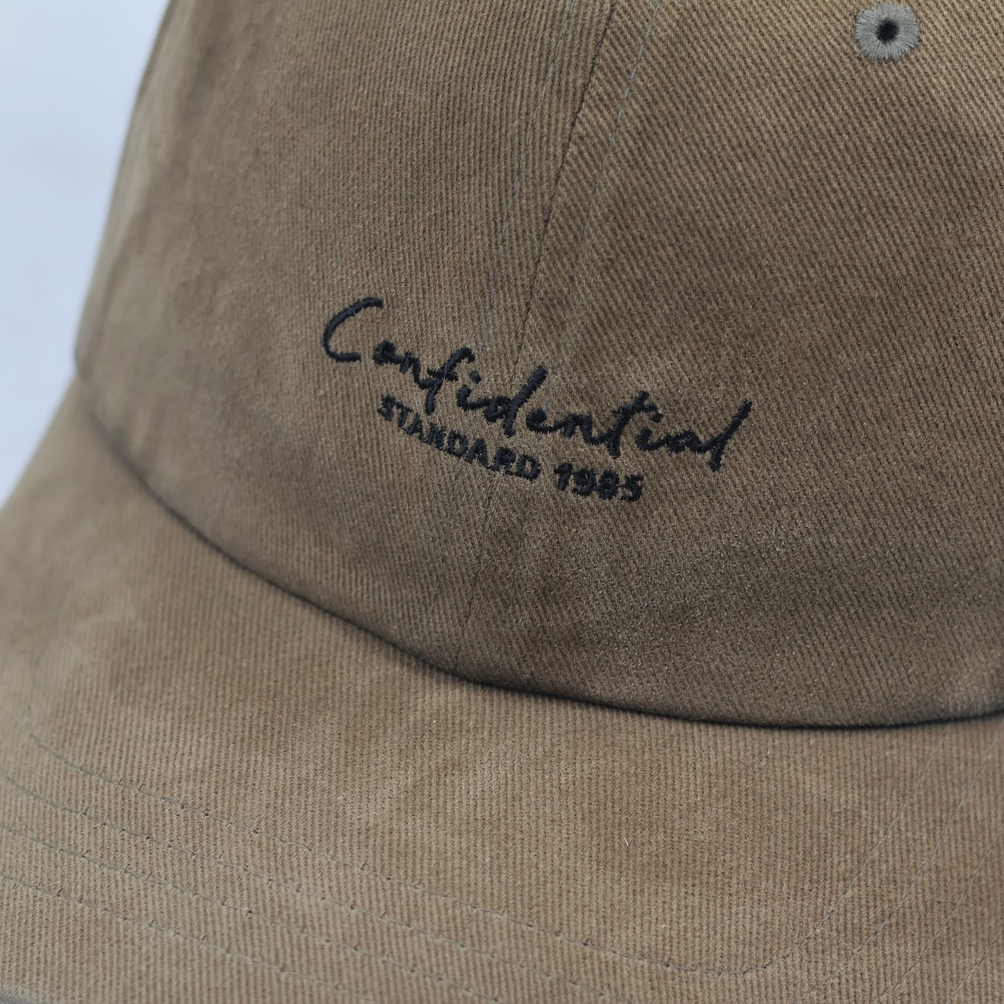 Thrifted Khaki Cotton Adjustable Thrifted Cap - Brookside New York Aesthetic