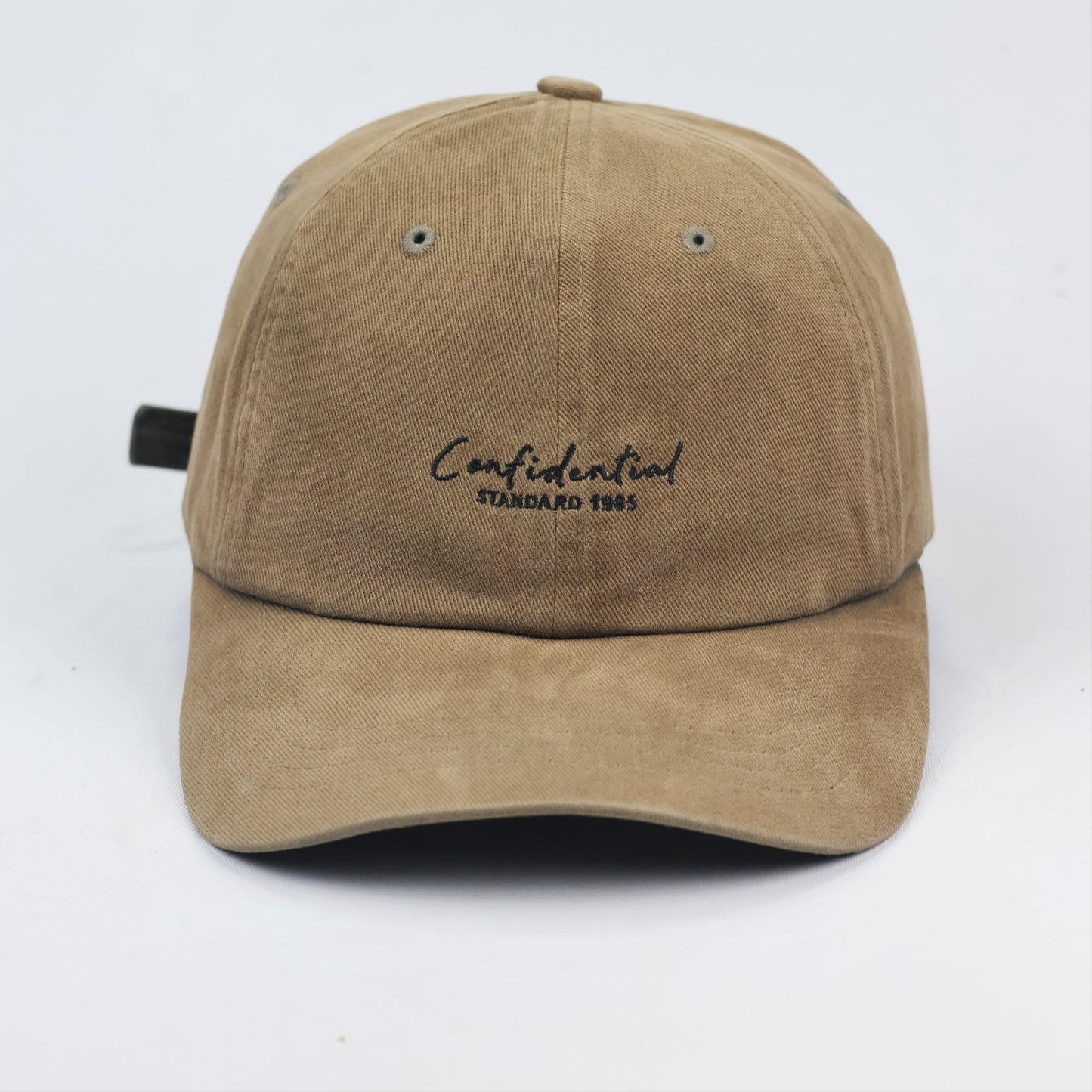 Thrifted Khaki Cotton Adjustable Thrifted Cap - Brookside New York Aesthetic