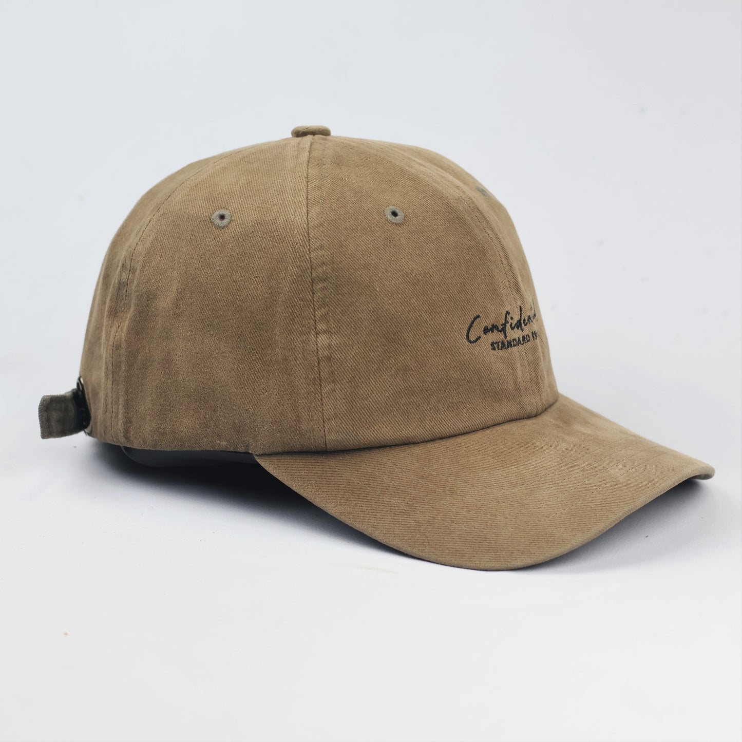Thrifted Khaki Cotton Adjustable Thrifted Cap - Brookside New York Aesthetic