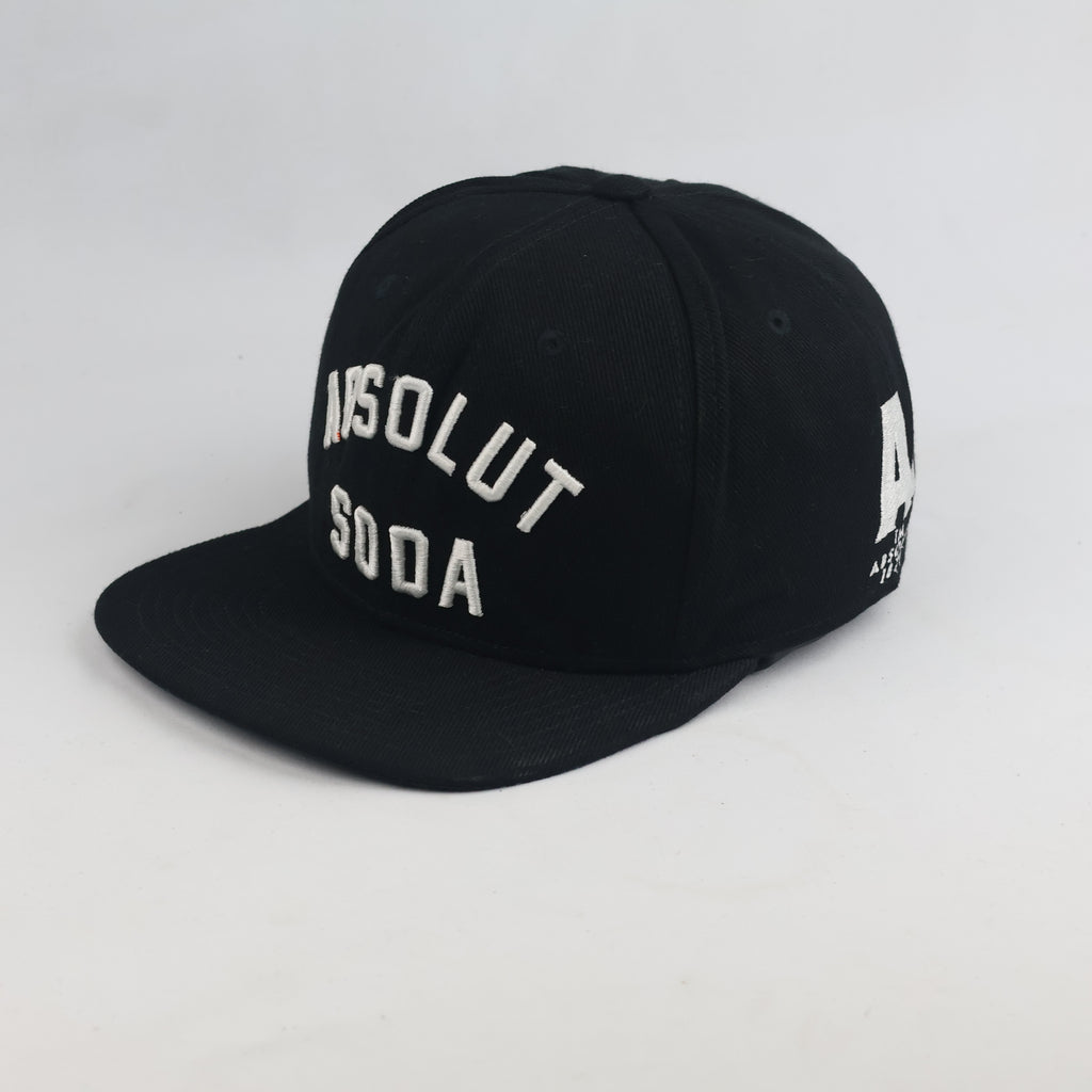 Thrifted Black and White Absolut Soda Adjustable Snapback (54-55cm)| 10417