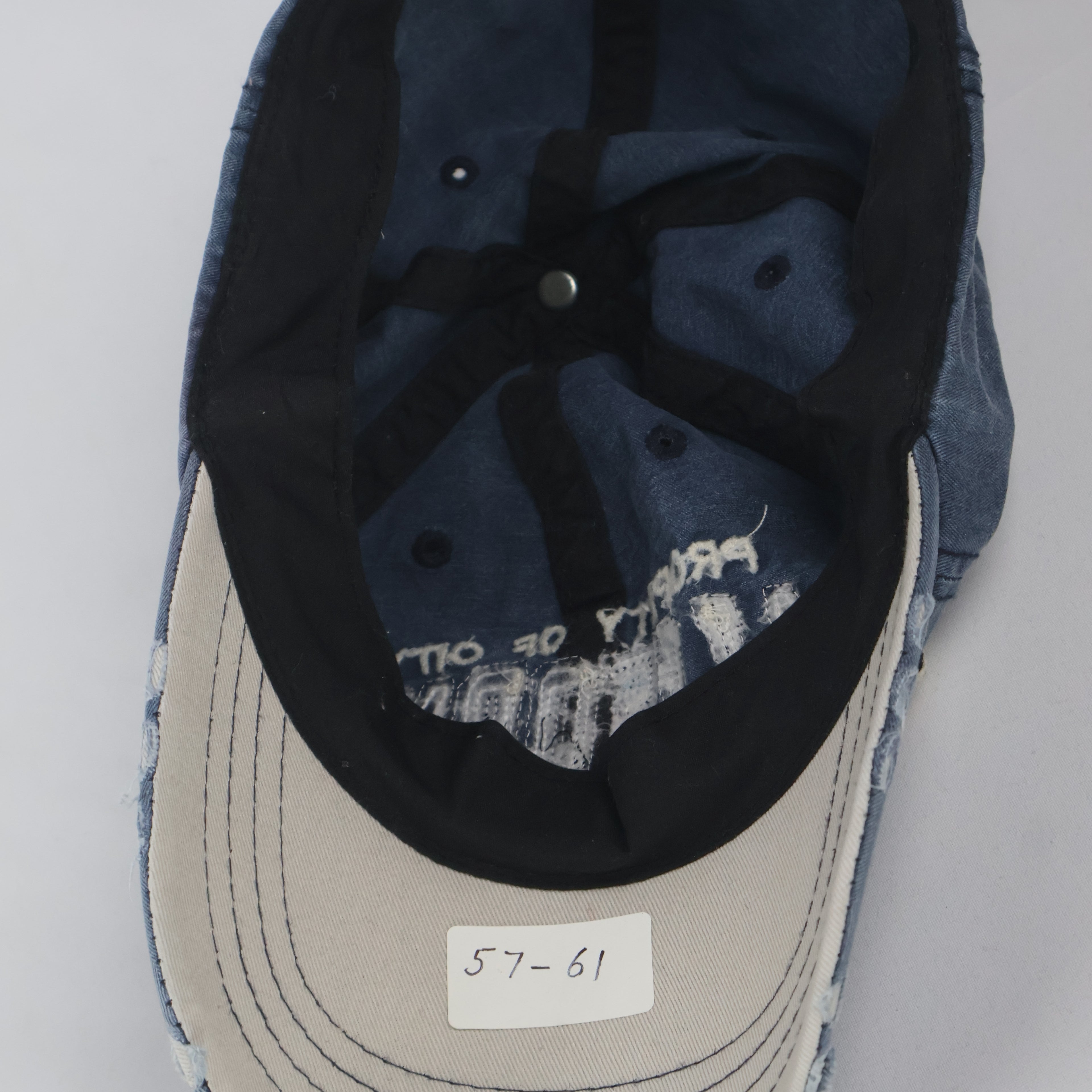 Distressed Navy Blue "California Property of City" Baseball Cap - Vintage Wash Trucker Hat
