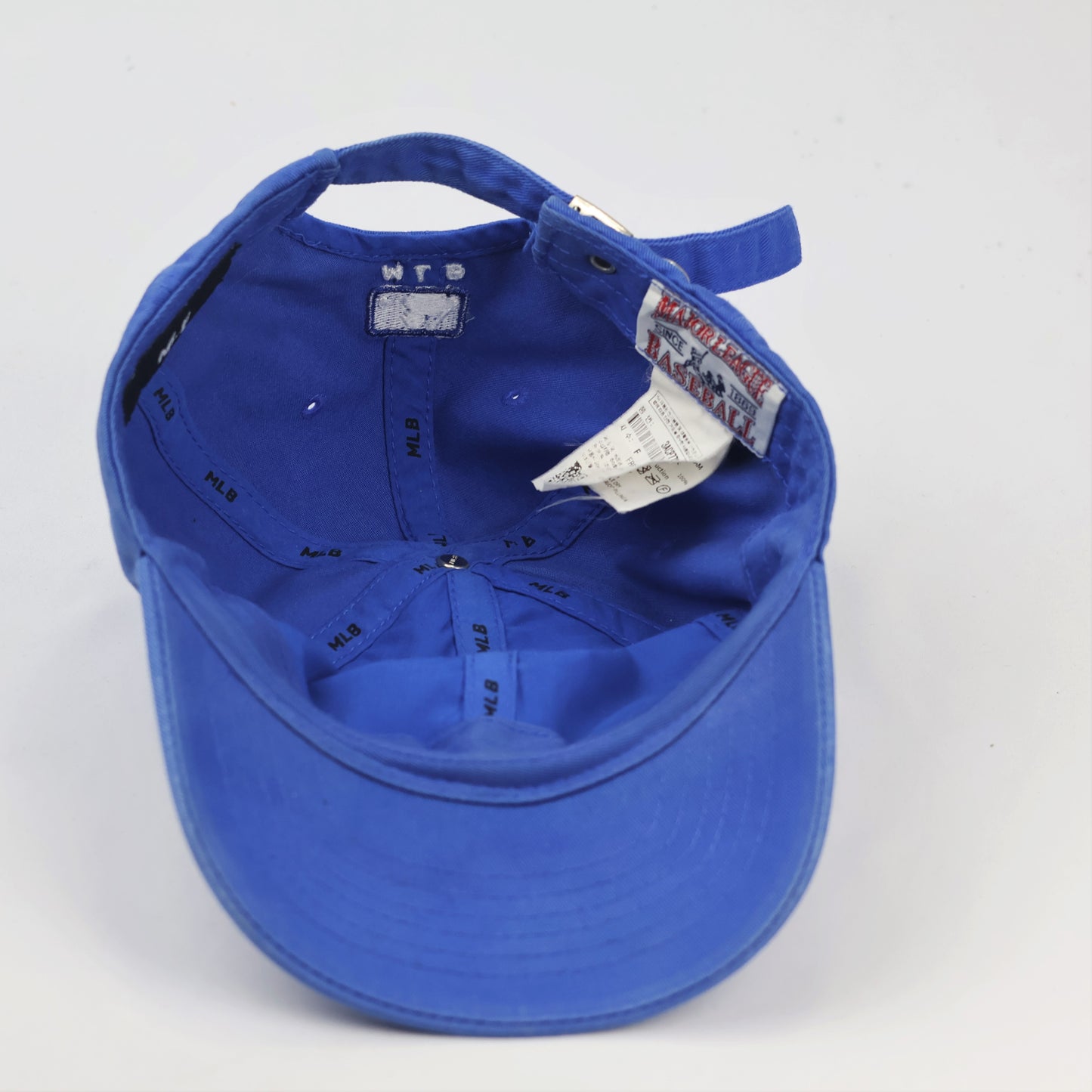 Official MLB LA Dodgers Adjustable Strapback Thrifted Hat - Royal Blue Cotton