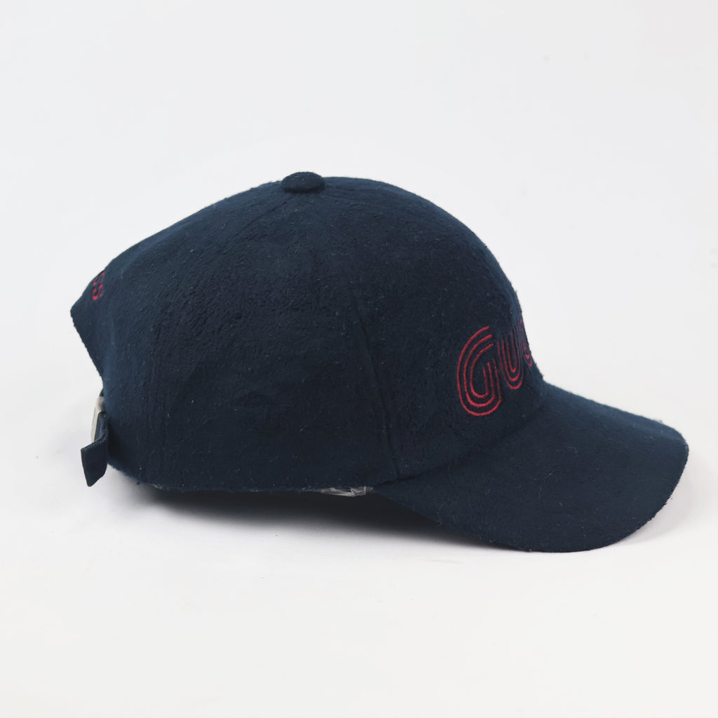 Kids GUESS U.S.A. Vintage Navy Blue Textured Thrifted Baseball Cap