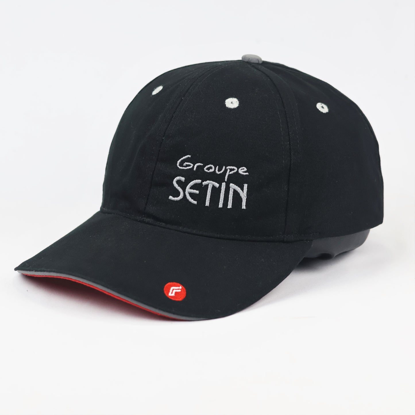 Groupe SETIN Baseball Cap – Black & Red Accents – Reflected Backstrap