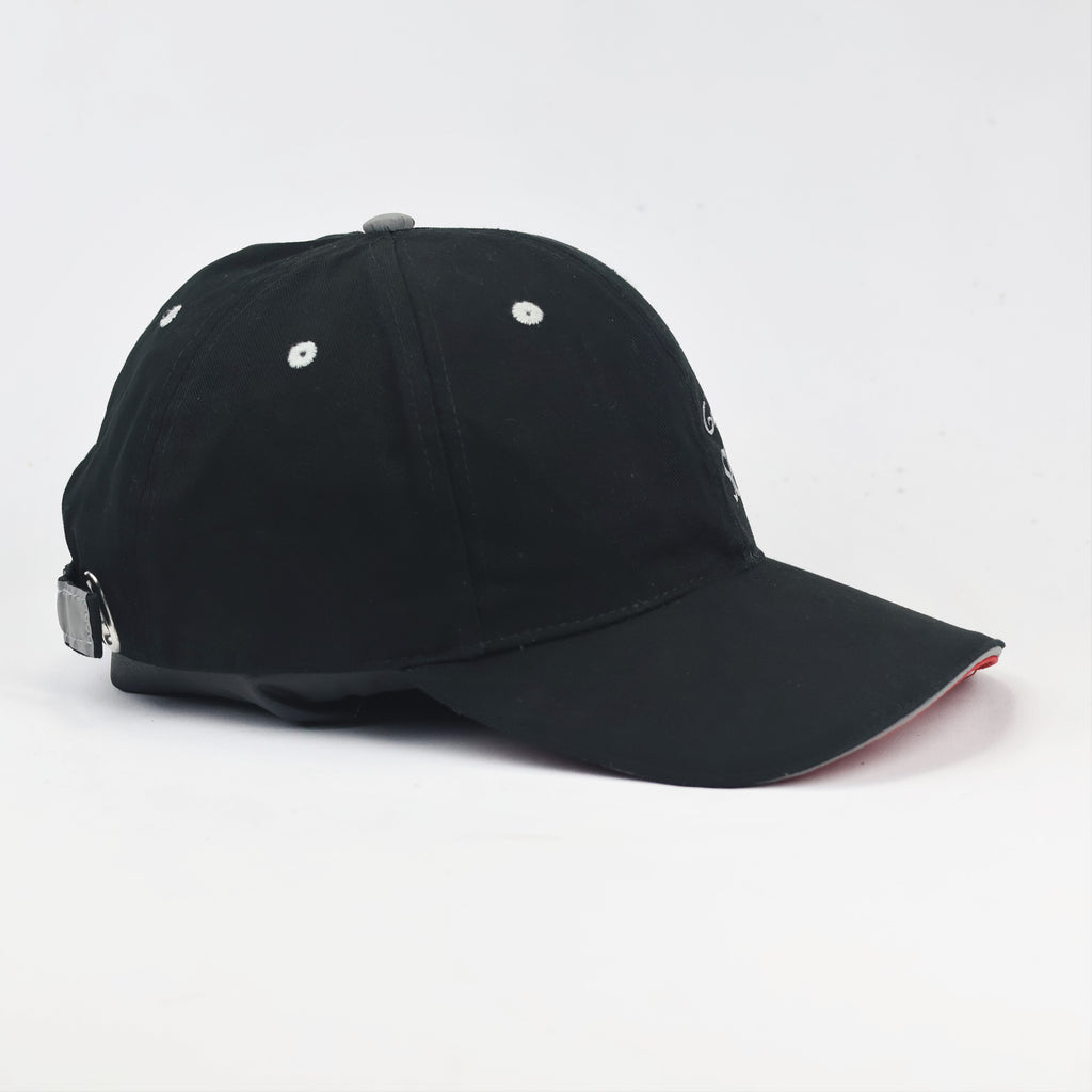 Groupe SETIN Baseball Cap – Black & Red Accents – Reflected Backstrap