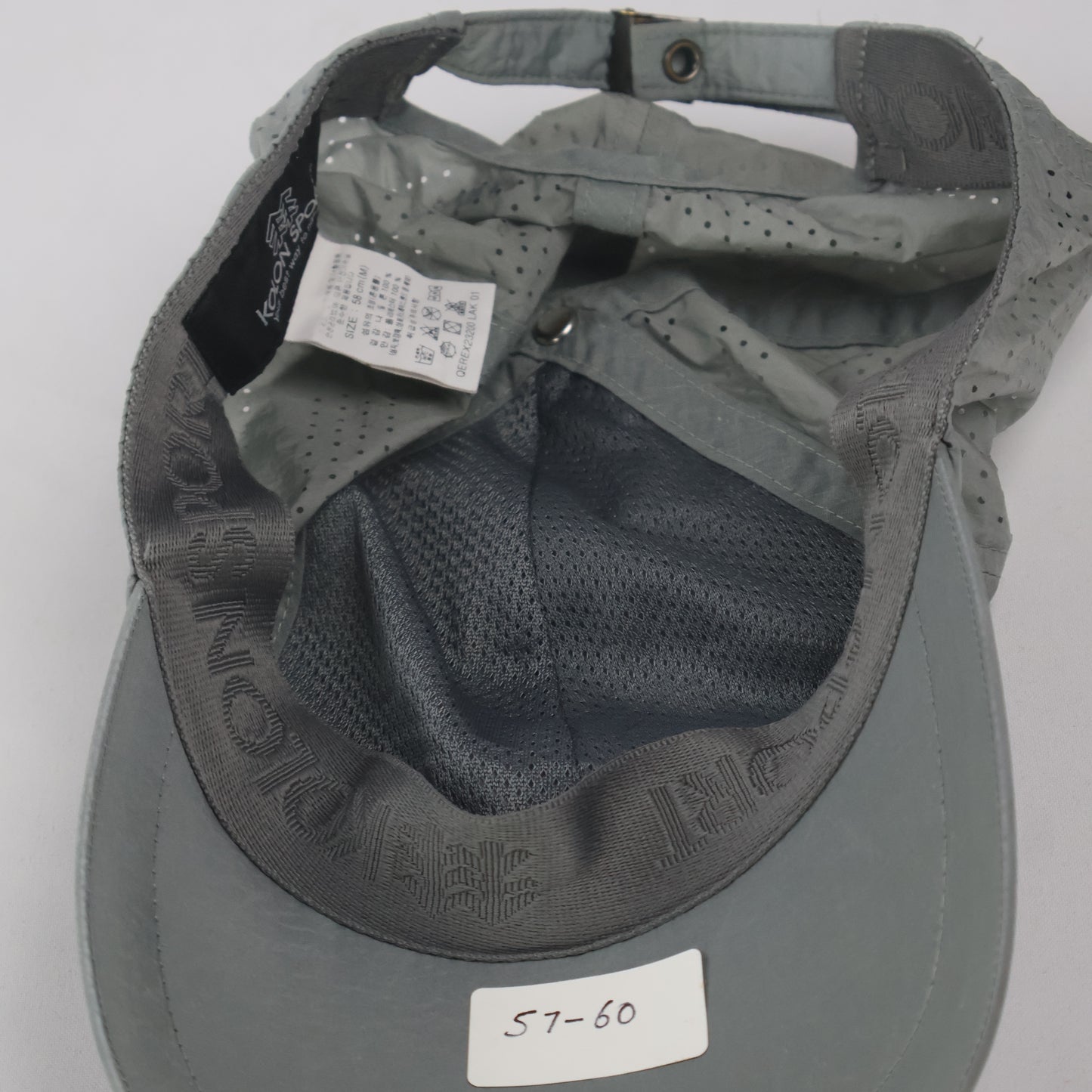 Thrifted "KOLON SPORT" Lightweight Running Cap - Grey (58cm)