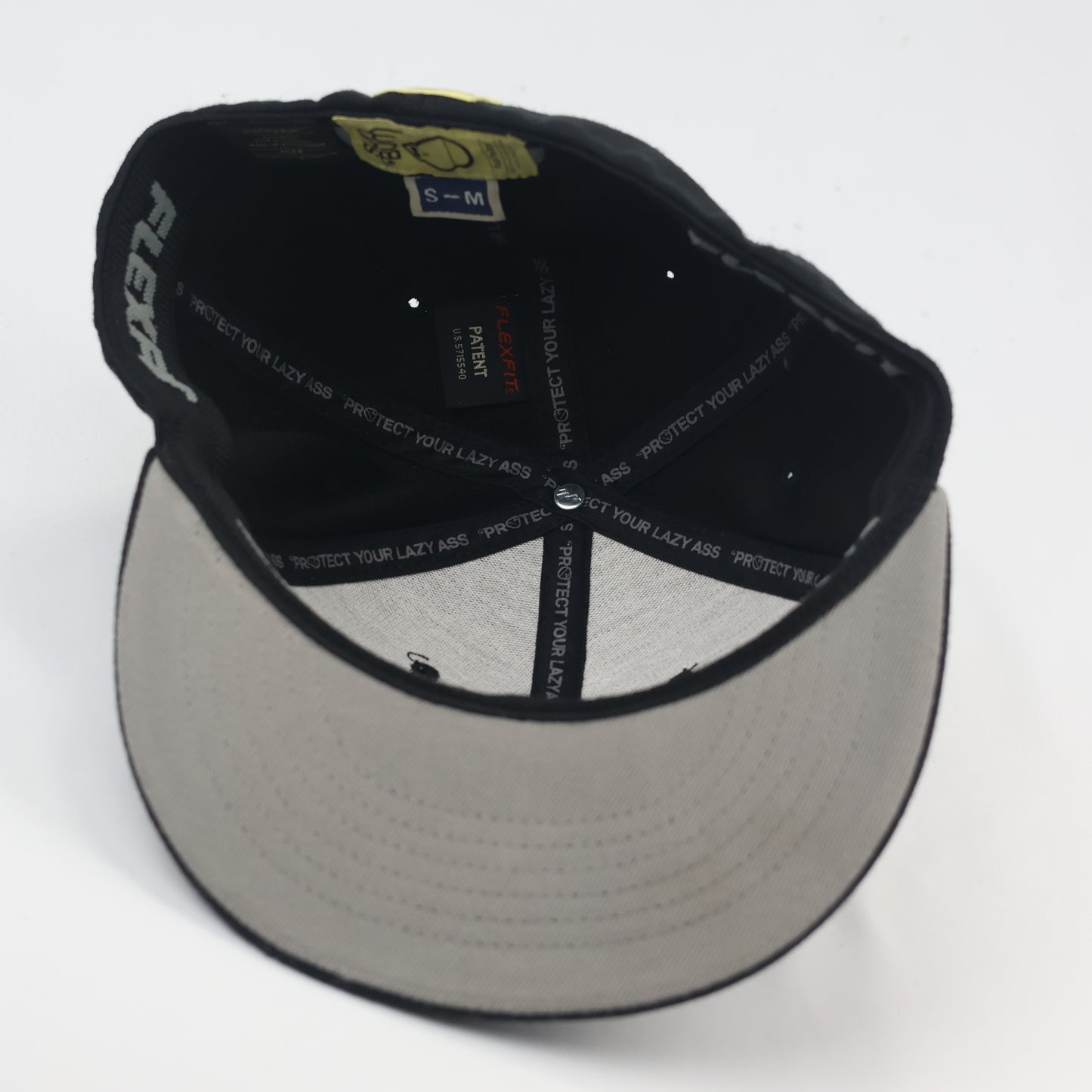 Vintage Sun Bum Black Thrifted Fitted Cap - "Protect Your Lazy Ass"