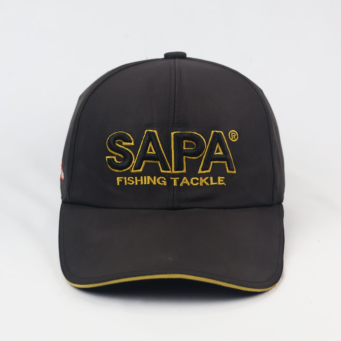SAPA Outdoor Sport Fishing Thrifted Cap - Black Performance Fabric with Rope Strap