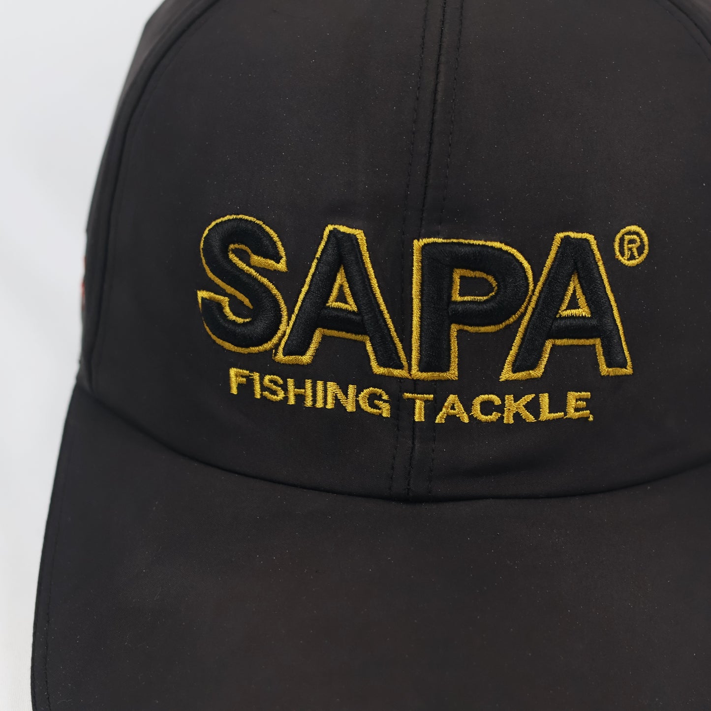 SAPA Outdoor Sport Fishing Thrifted Cap - Black Performance Fabric with Rope Strap