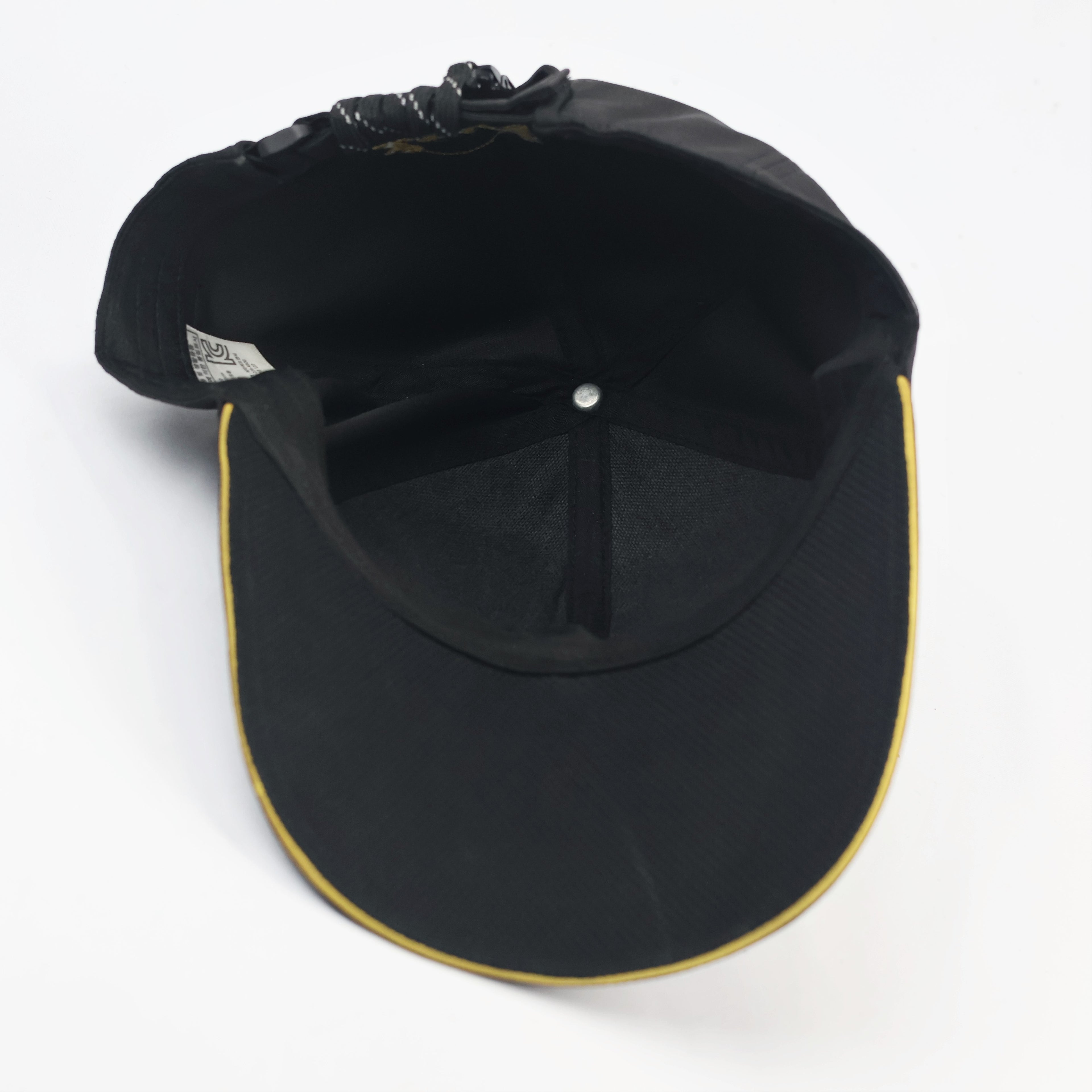 SAPA Outdoor Sport Fishing Thrifted Cap - Black Performance Fabric with Rope Strap