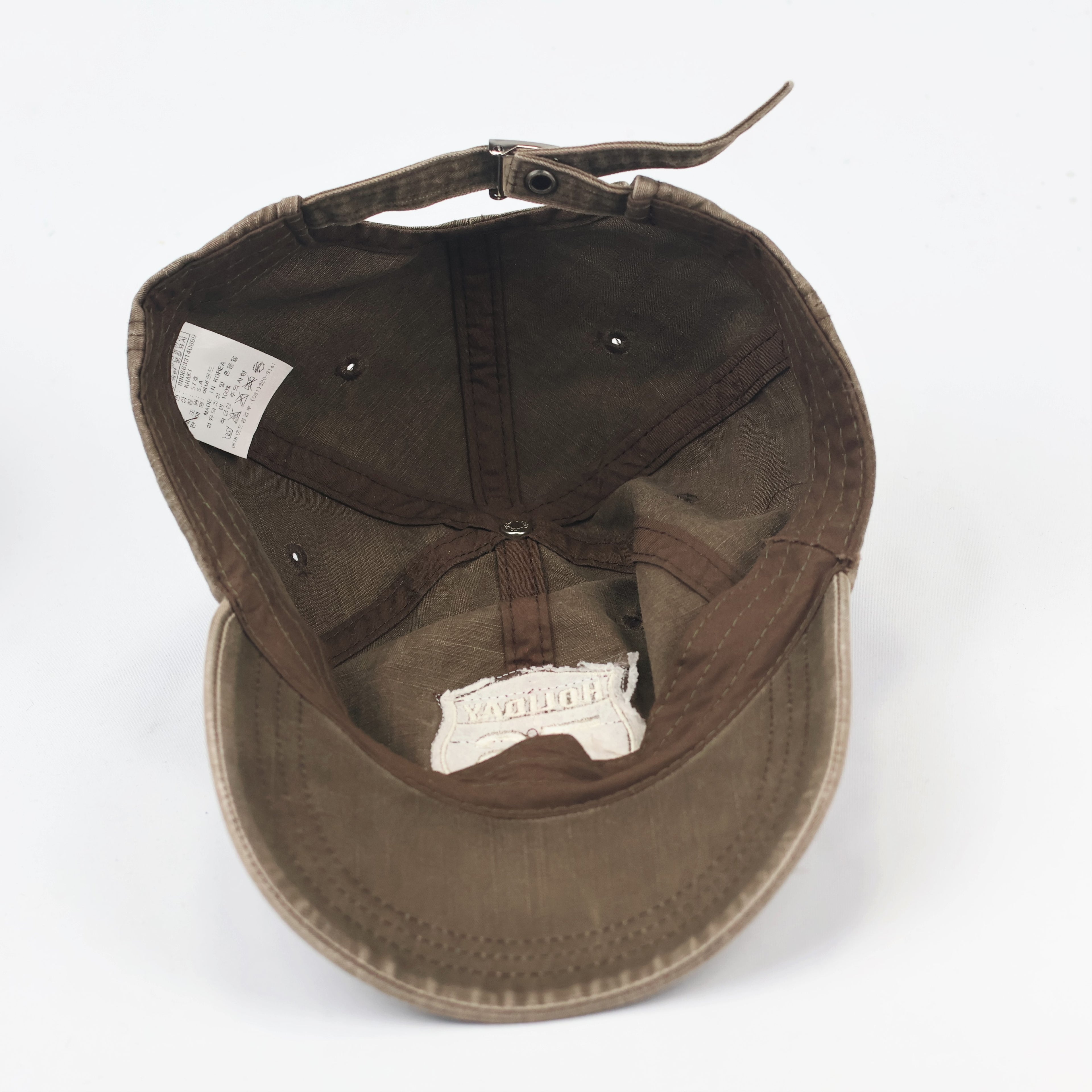 Everland Resort Graphic Thrifted Cap - Khaki Brown "Holiday 76" Adjustable