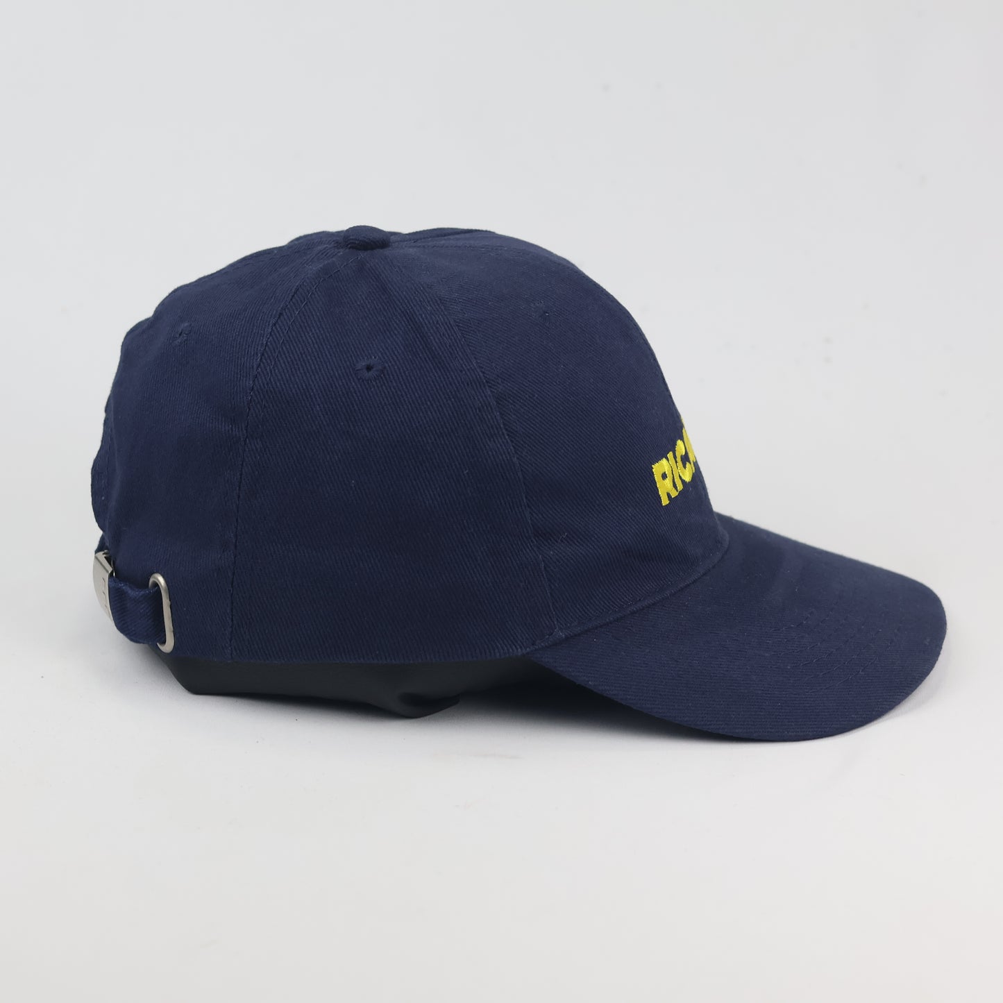 Vintage Style RICARD Yellow Script Navy Blue Thrifted Hat - Adjustable Sporty Cap