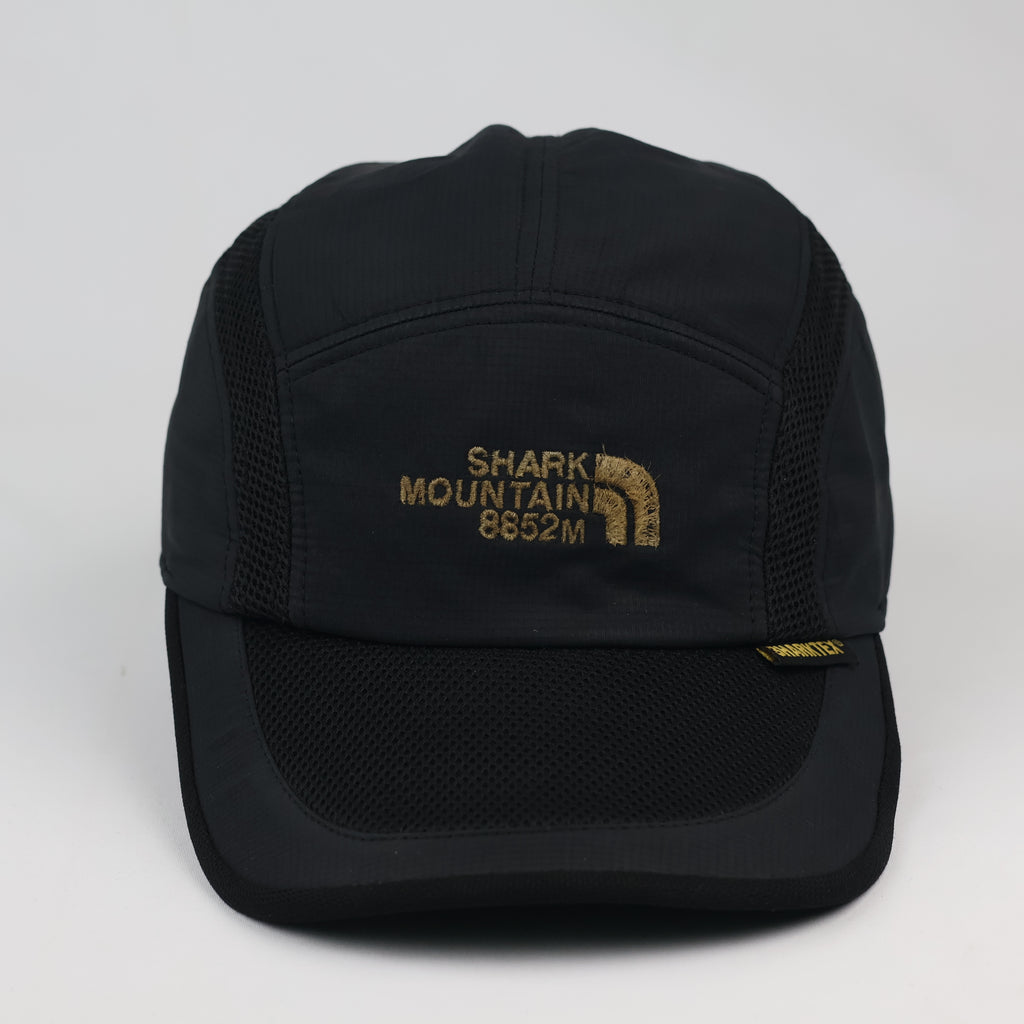 Vintage Shark Mountain 8852M Sport Cap - Black Breathable Thrifted Mesh Hat
