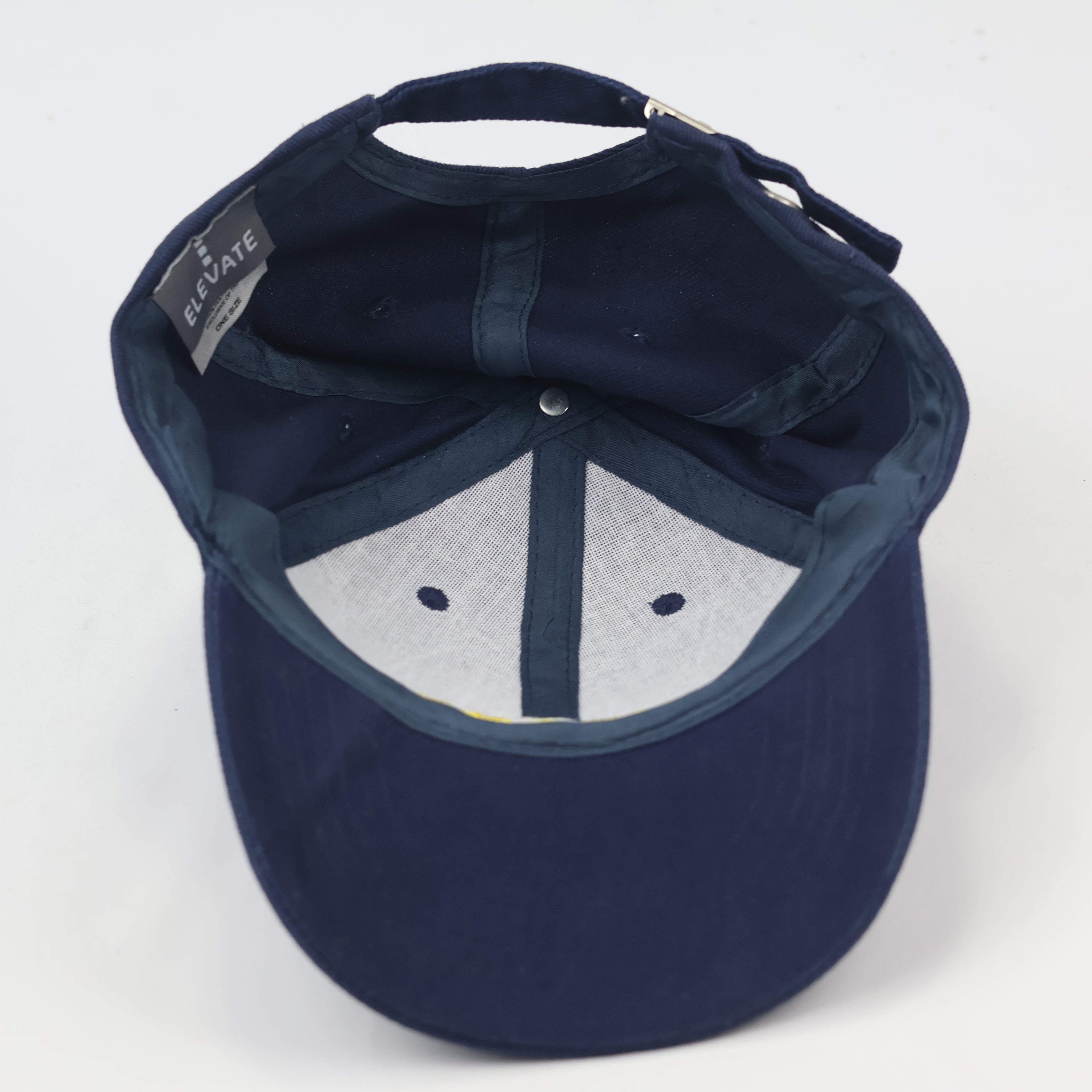 Vintage Style RICARD Yellow Script Navy Blue Thrifted Hat - Adjustable Sporty Cap