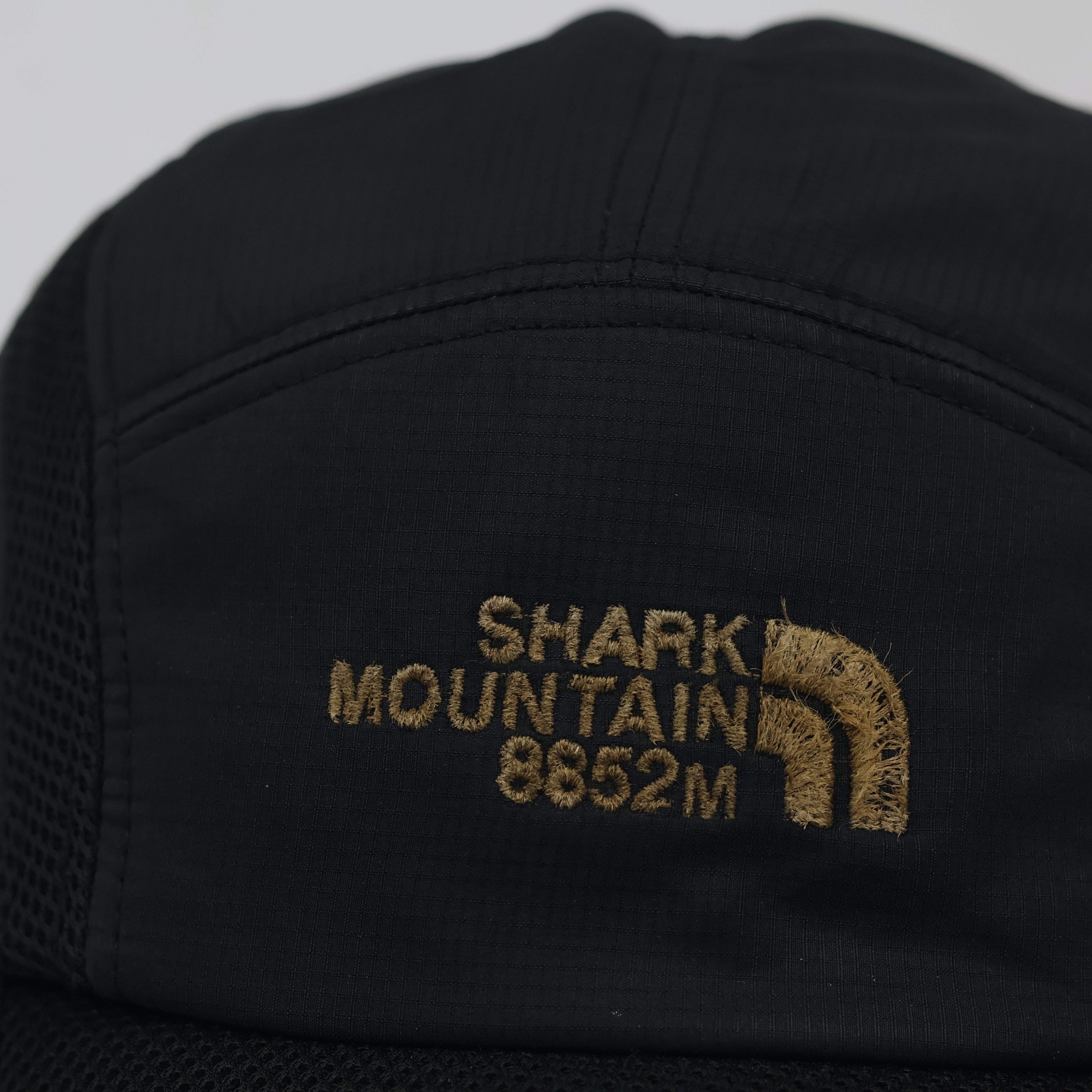 Vintage Shark Mountain 8852M Sport Cap - Black Breathable Thrifted Mesh Hat