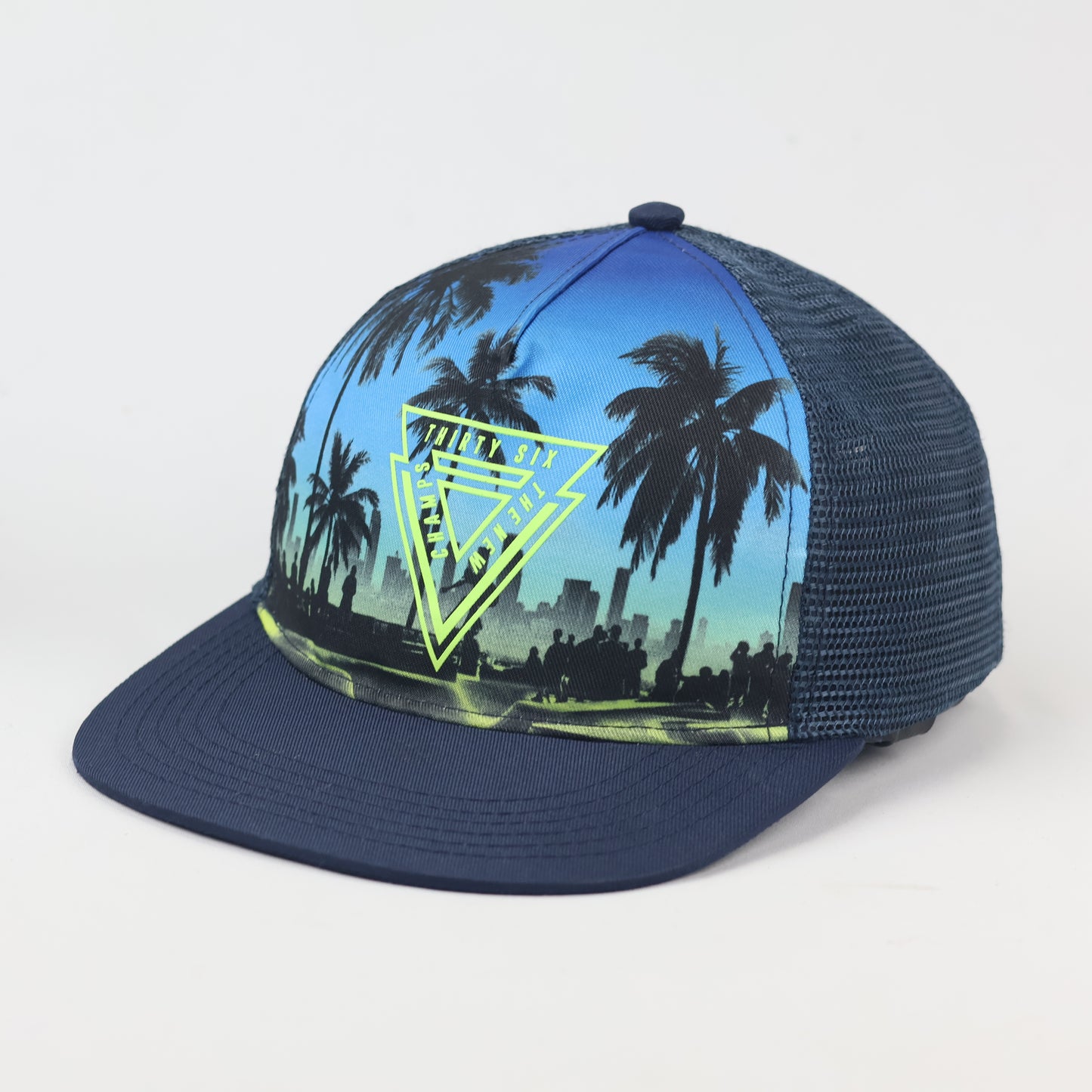 H&M "Thirty Six" Tropical Graphic Thrifted Hat - Adjustable Mesh Cap