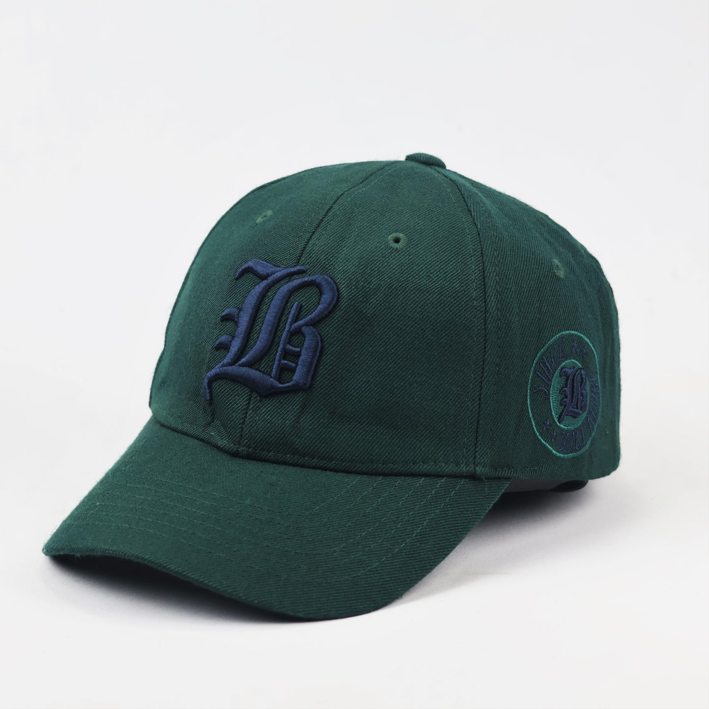 Forest Green "B" Embroidered Thrifted Hat - Wool Blend Snapback