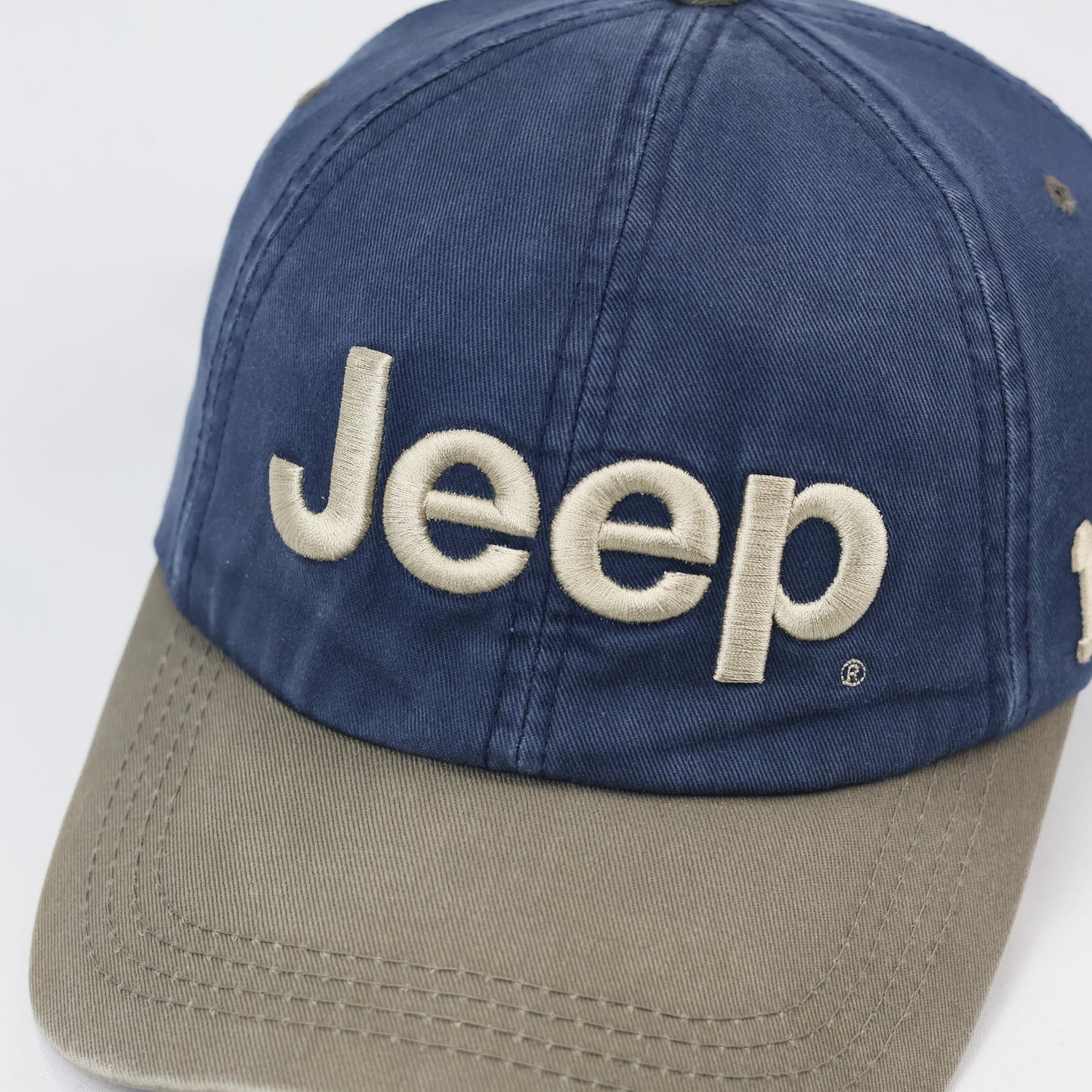 Vintage Jeep "1941" Embroidered Baseball Thrifted Cap - Navy Blue & Grey Hat