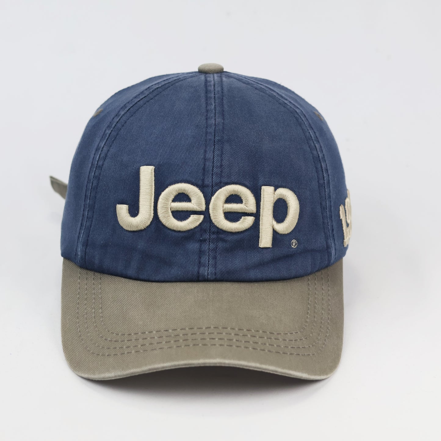Vintage Jeep "1941" Embroidered Baseball Thrifted Cap - Navy Blue & Grey Hat