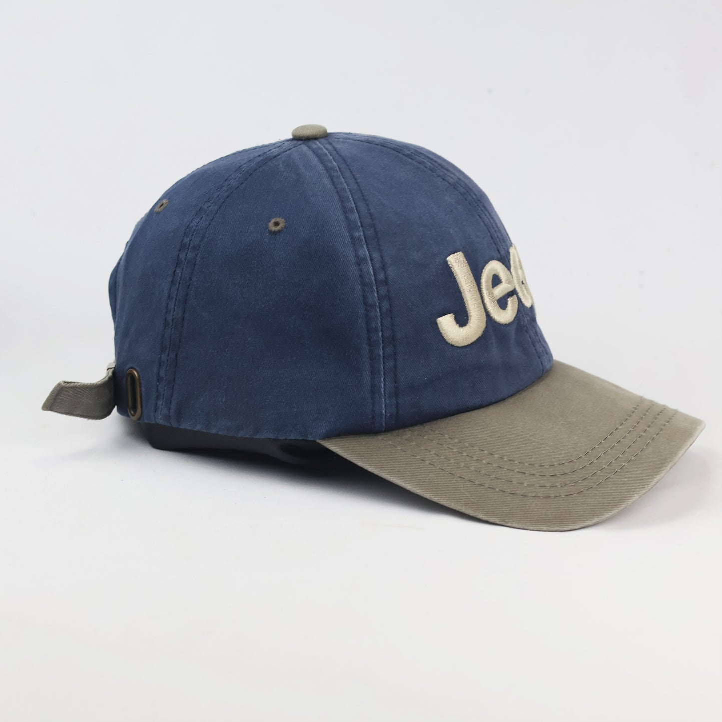 Vintage Jeep "1941" Embroidered Baseball Thrifted Cap - Navy Blue & Grey Hat
