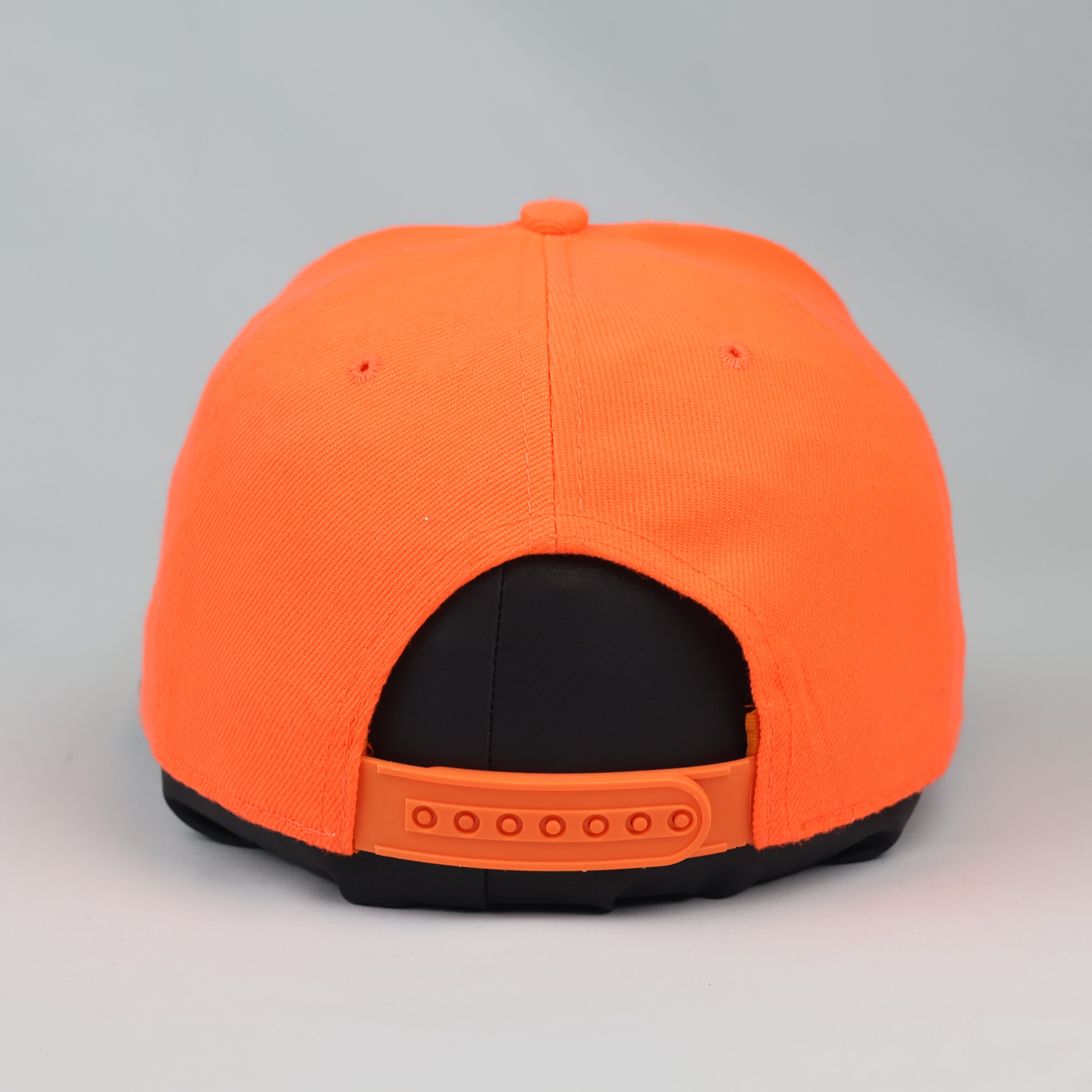 Two-Tone Neon Orange & Black Marseille Cap - Retro 6-Panel Hat