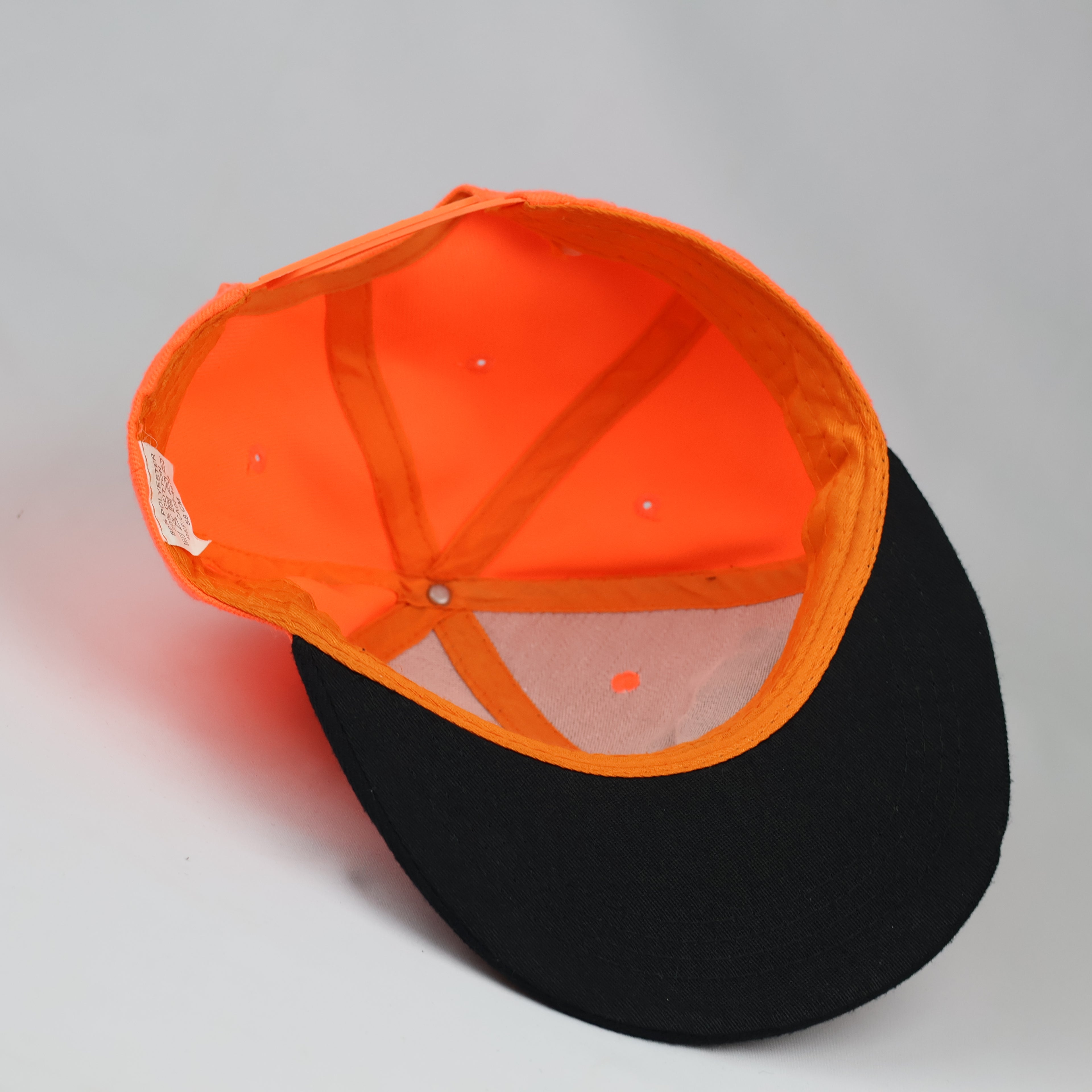 Two-Tone Neon Orange & Black Marseille Cap - Retro 6-Panel Hat
