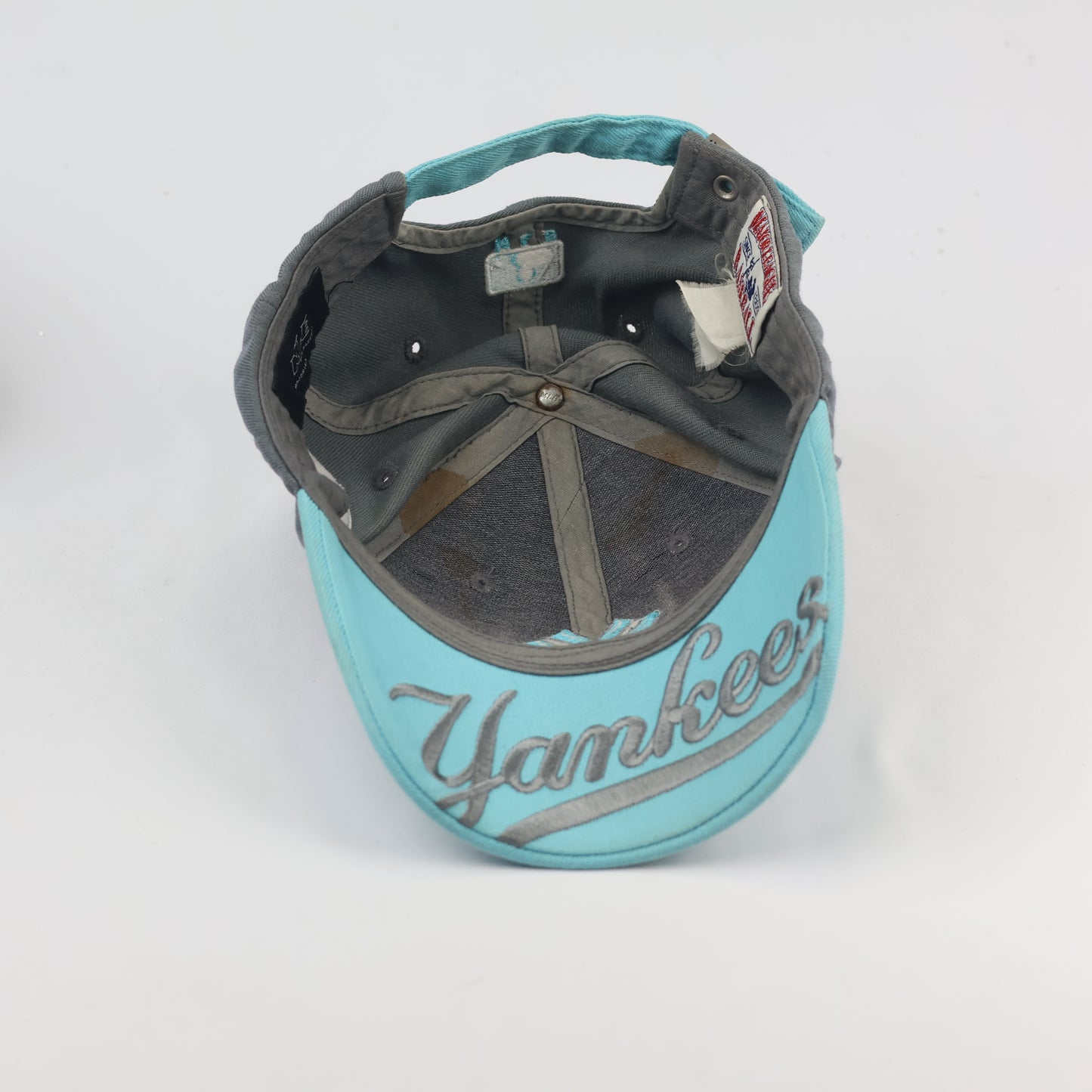 Thrifted New York Yankees Adjustable Hat – Rare Teal Embroidery
