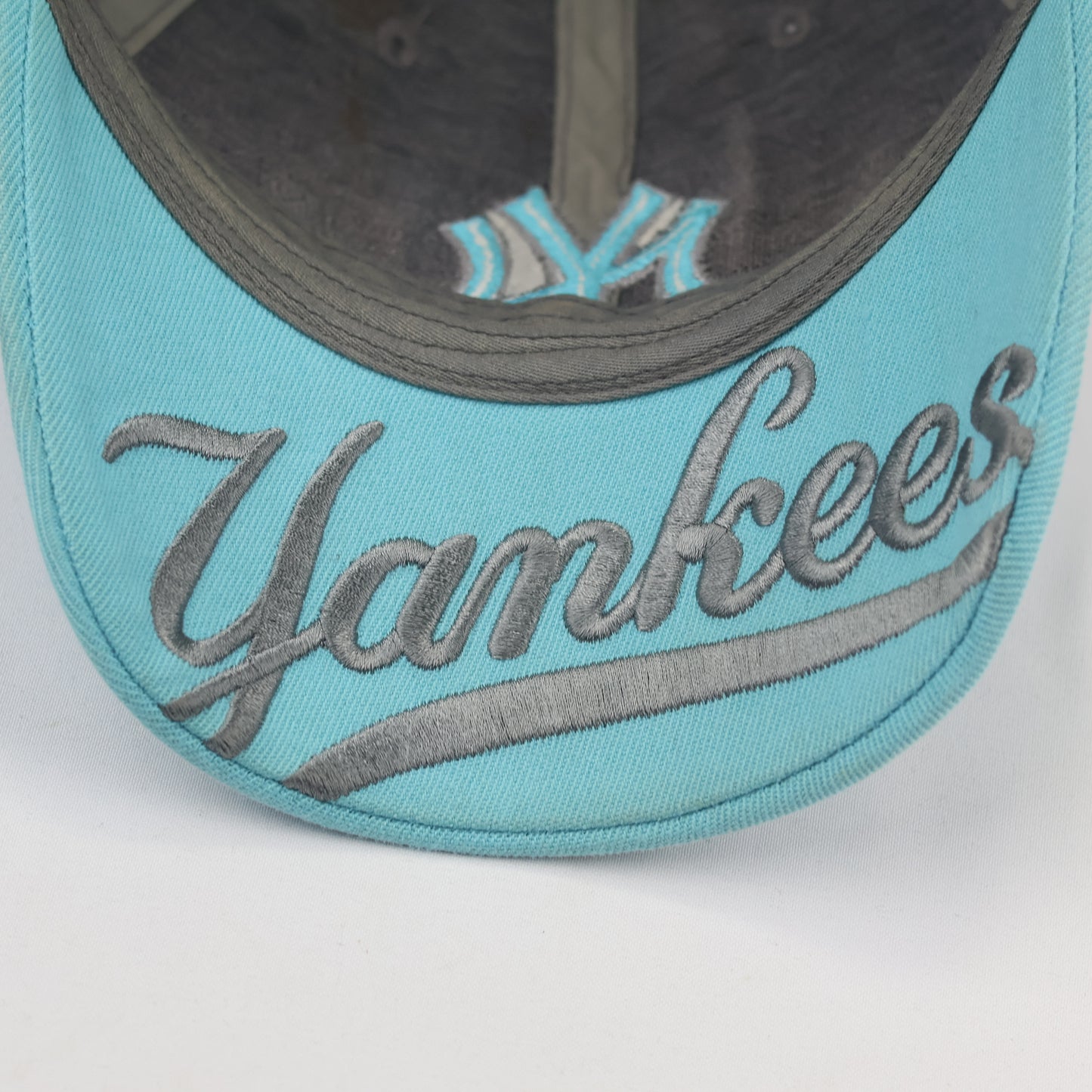 Thrifted New York Yankees Adjustable Hat – Rare Teal Embroidery
