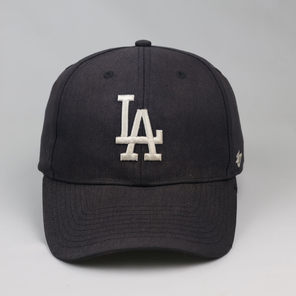 Vintage LA Dodgers Embroidered Hat - Navy Blue & Tan Underbrim Cap