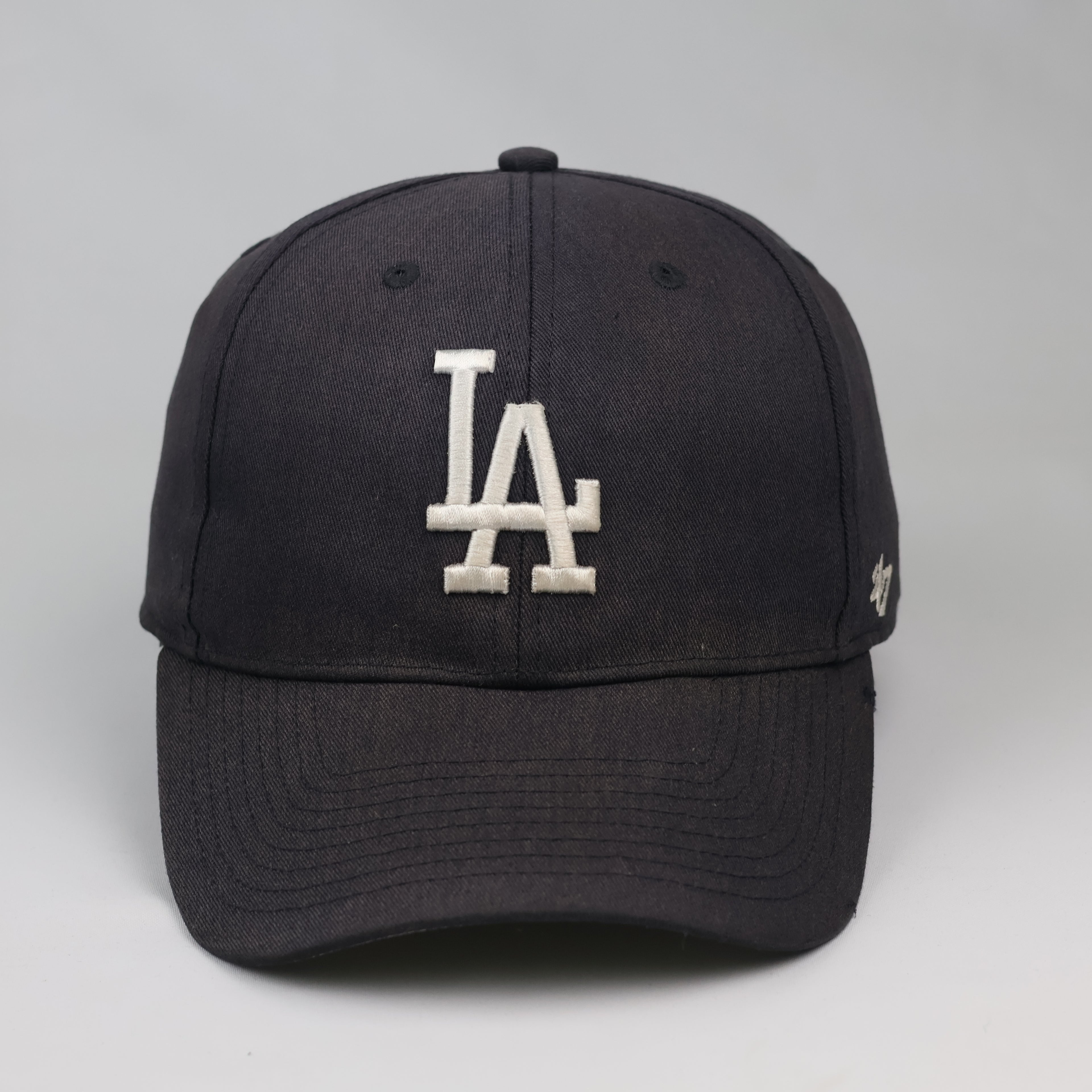 Vintage LA Dodgers Embroidered Hat - Navy Blue & Tan Underbrim Cap