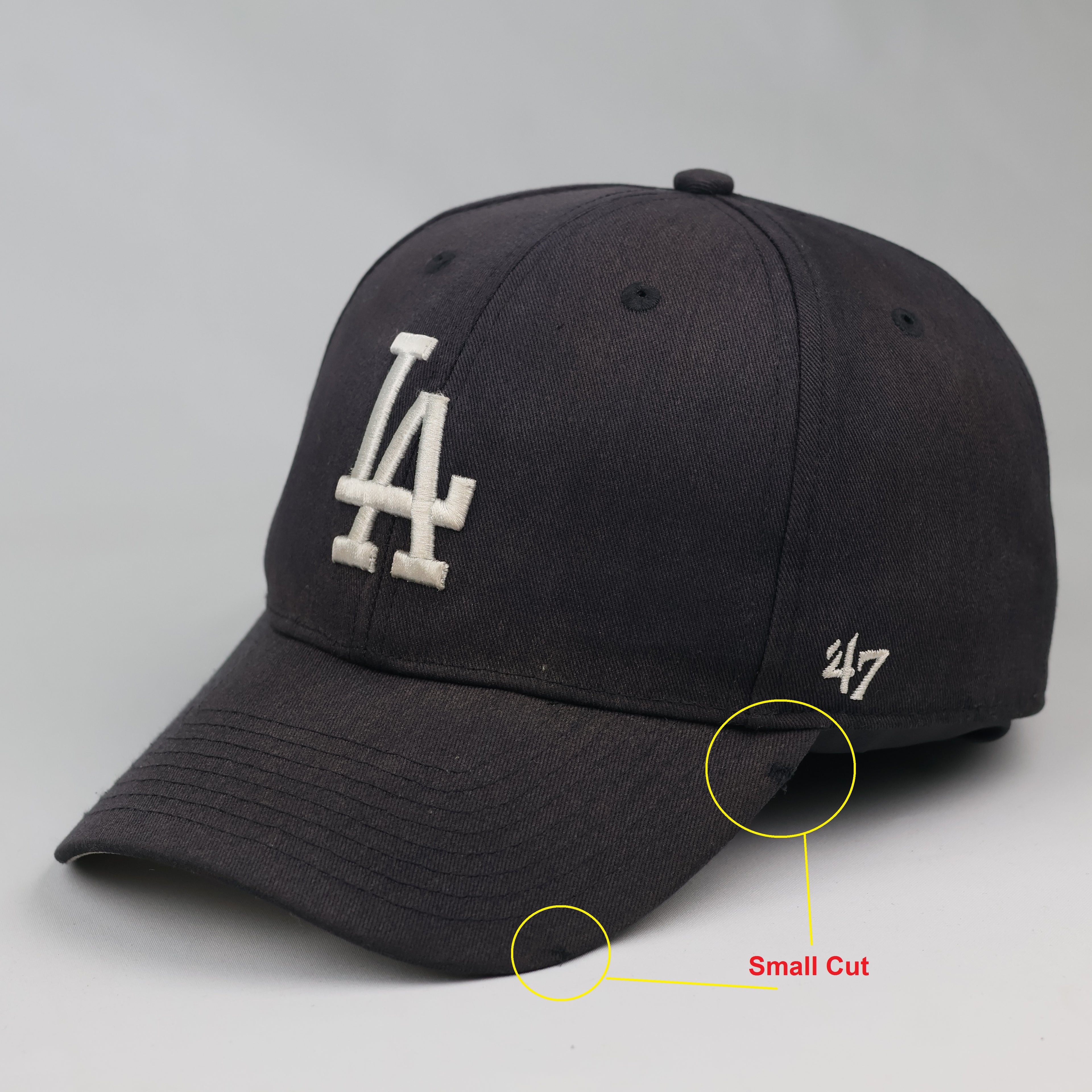 Vintage LA Dodgers Embroidered Hat - Navy Blue & Tan Underbrim Cap