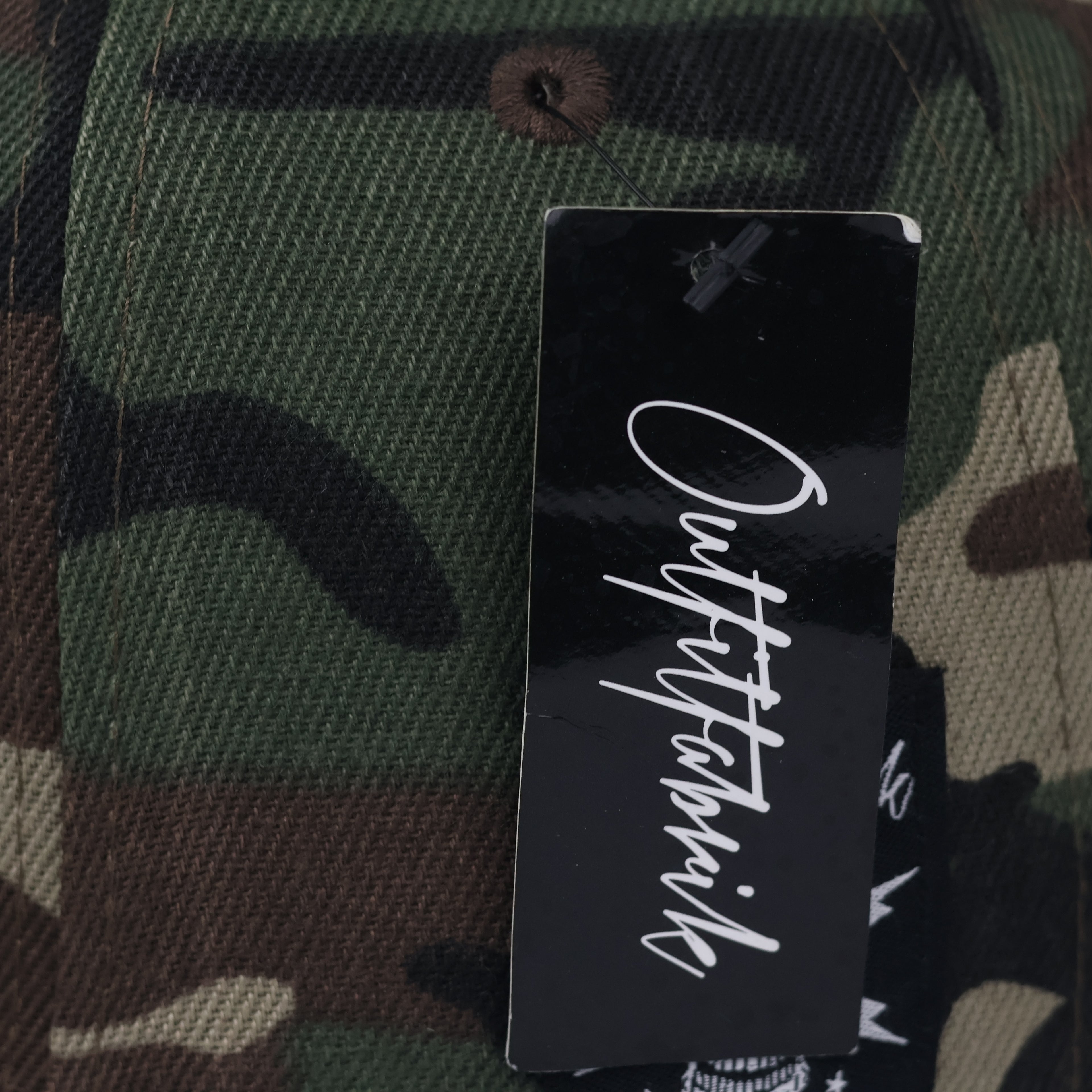Vintage Outfitfabrik Camouflage Flat Brim Hat | Thrifted Graphic Snapback