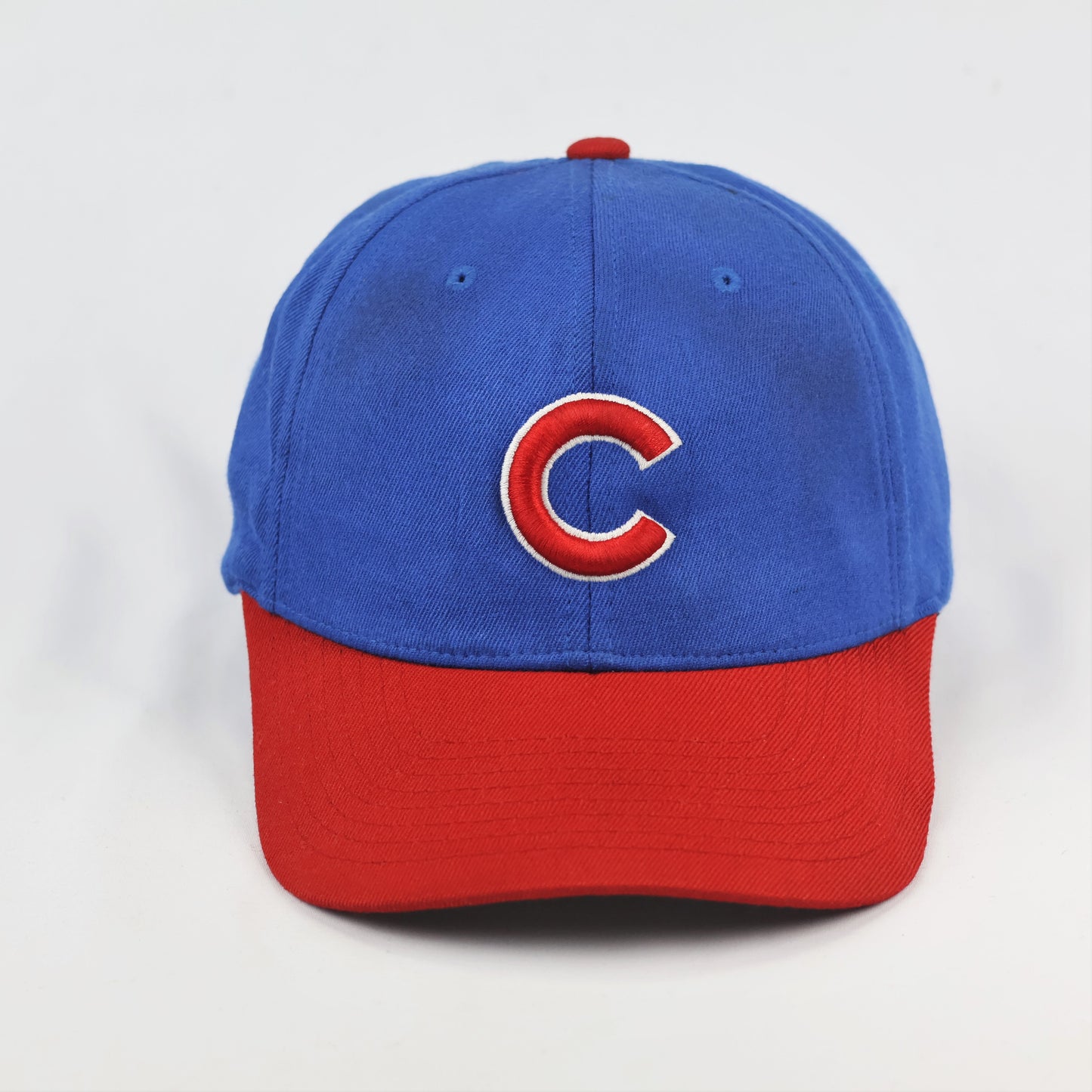 MLB Cubs Two-Tone Baseball Thrifted Cap - Blue & Red S/M Fitted Hat