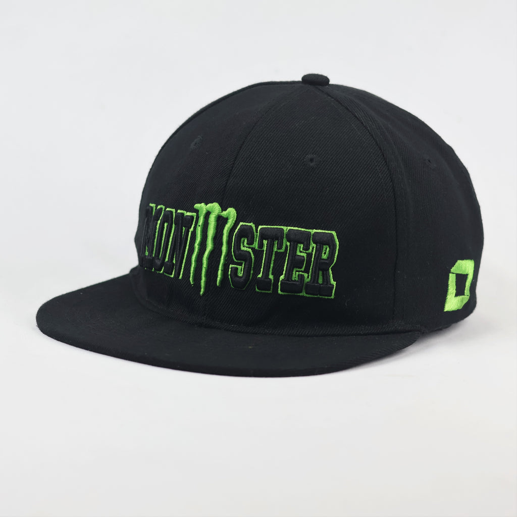 Monster Energy Graphic Thrifted Snapback Hat - Thrifted Black Lifestyle Cap