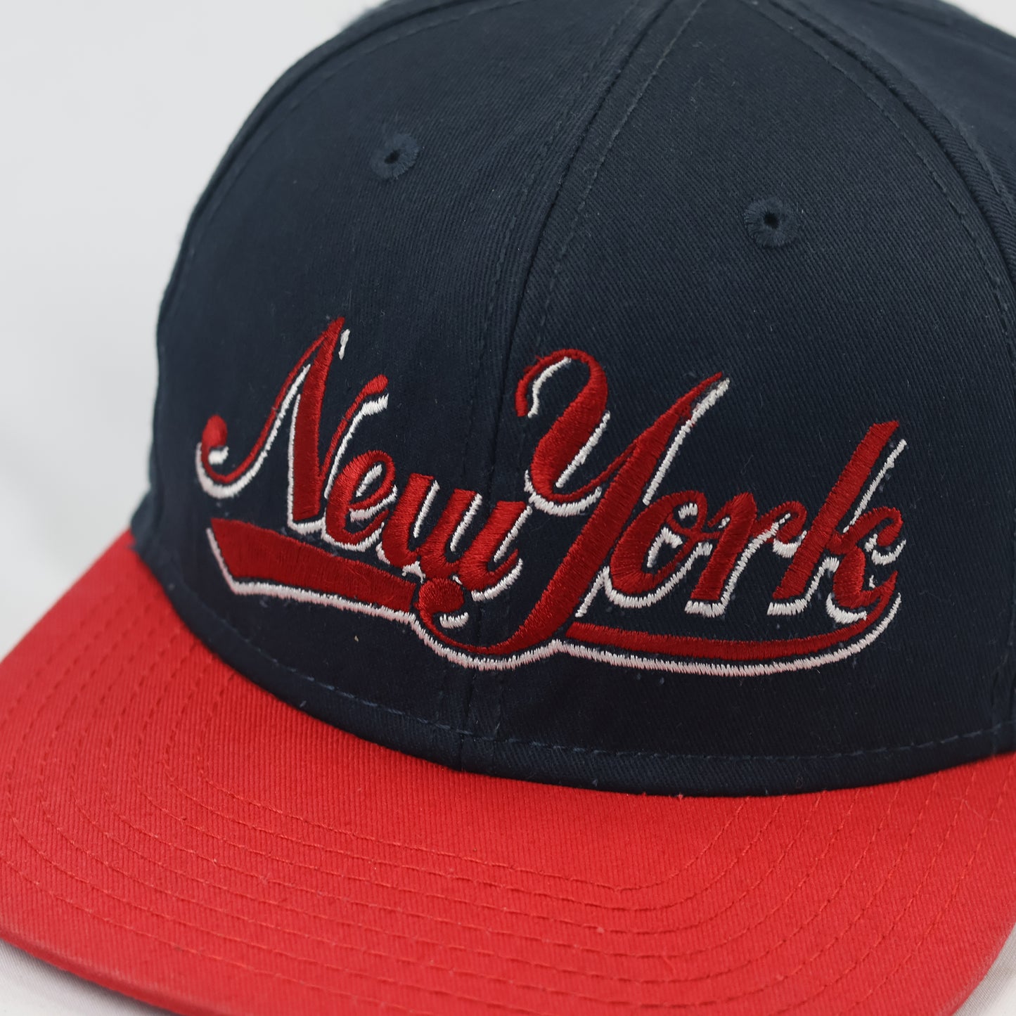 New York Graphic Snapback - Thrifted Navy & Red Cap