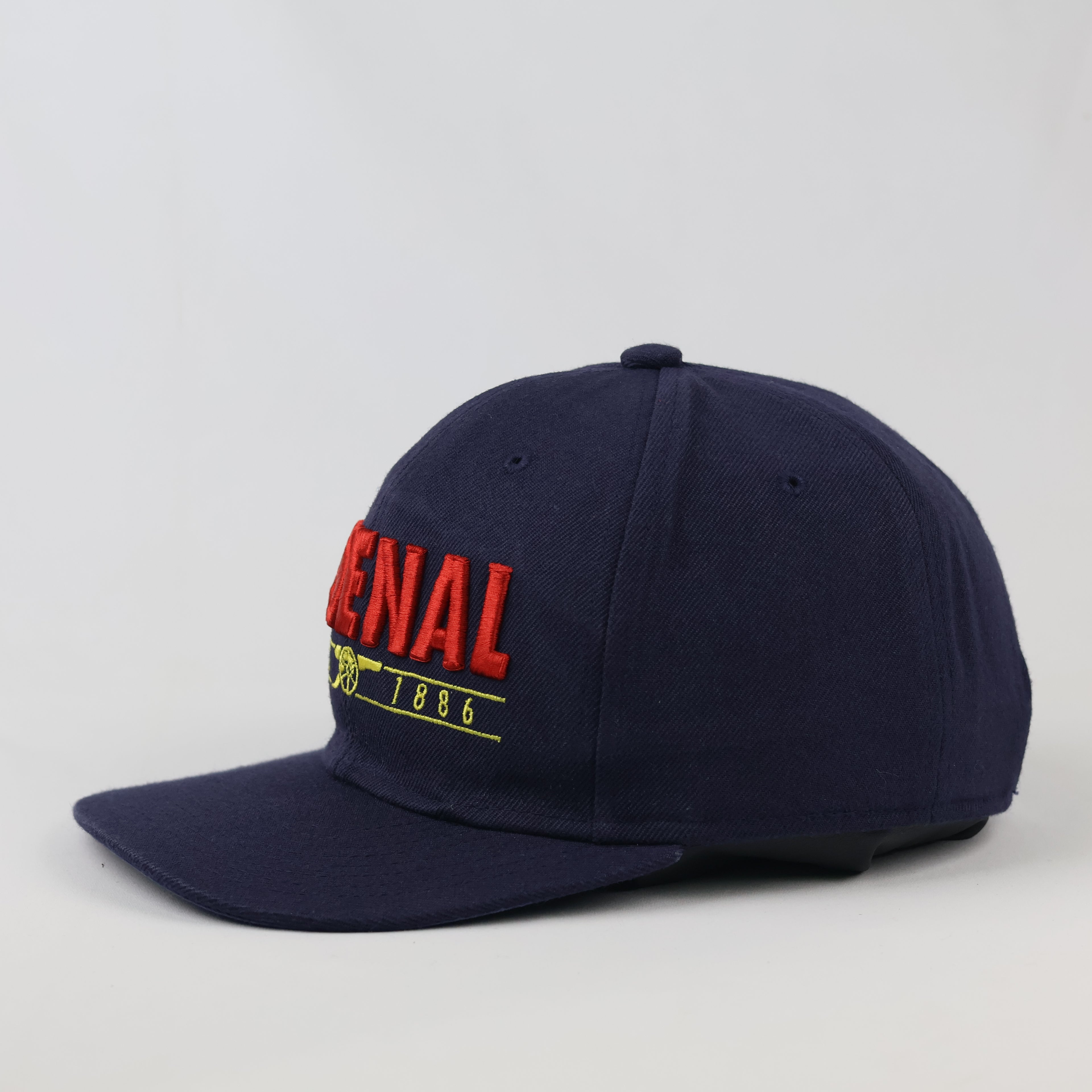 Arsenal FC Embroidered Cannon Snapback Cap - Navy Blue & Red Football Hat