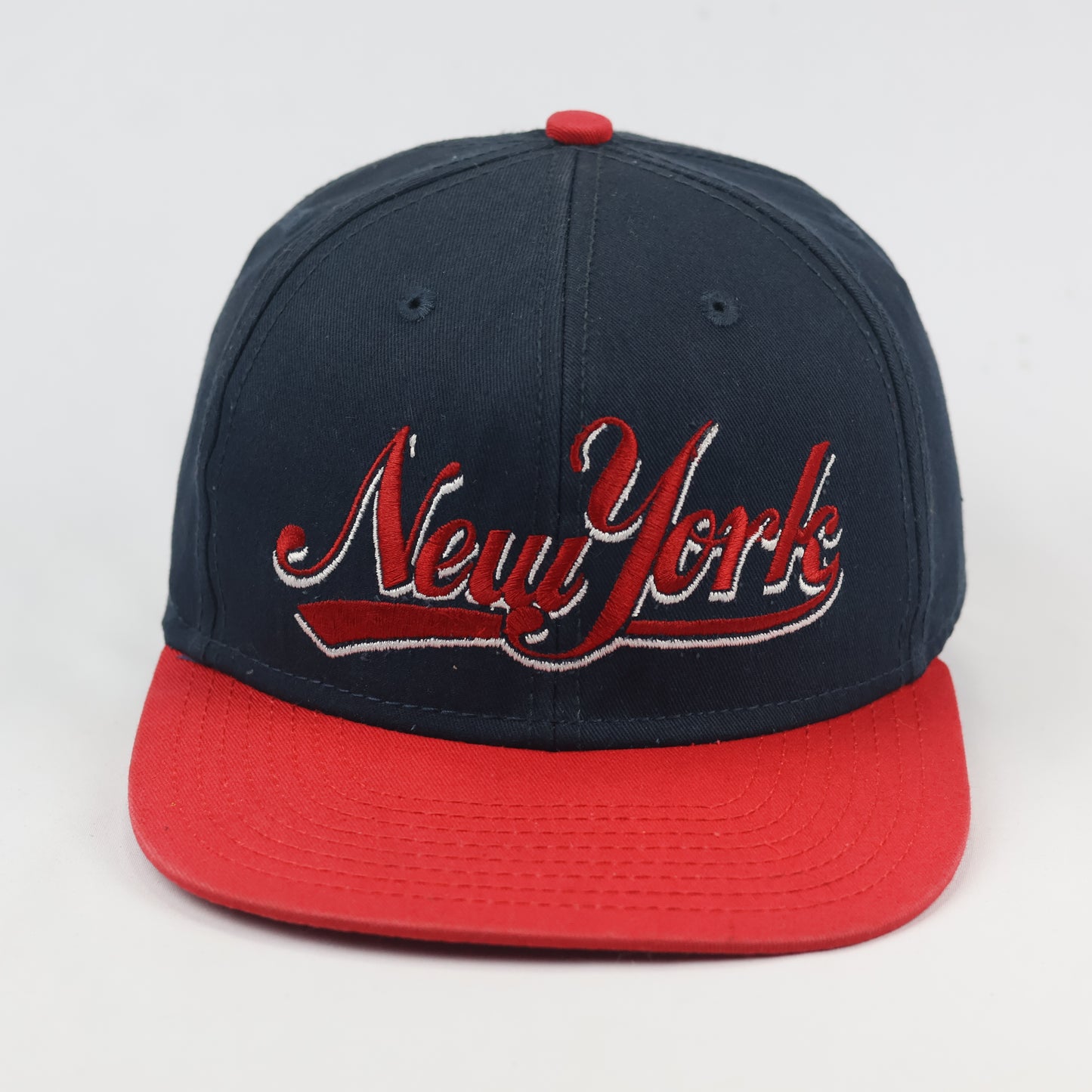 New York Graphic Snapback - Thrifted Navy & Red Cap
