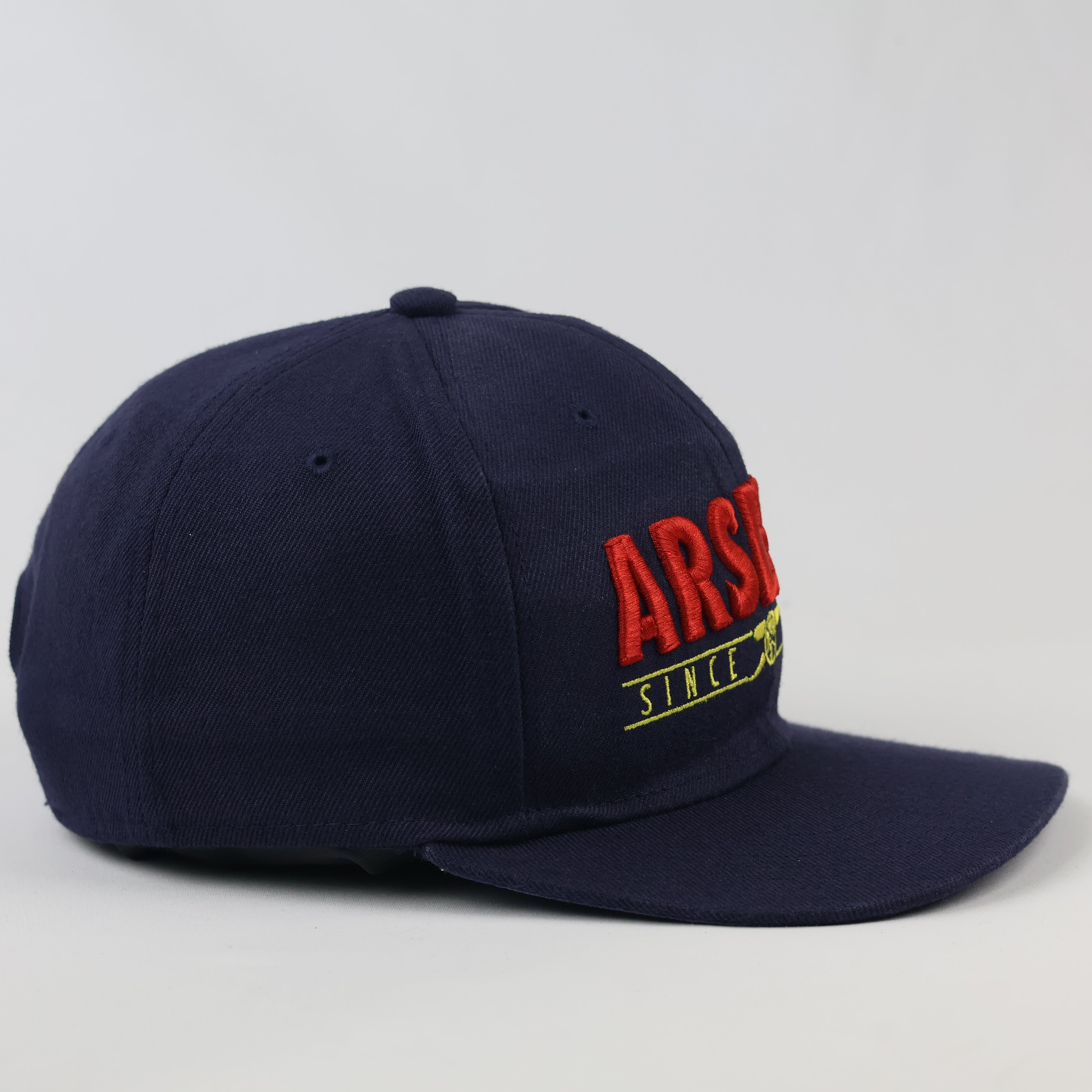 Arsenal FC Embroidered Cannon Snapback Cap - Navy Blue & Red Football Hat