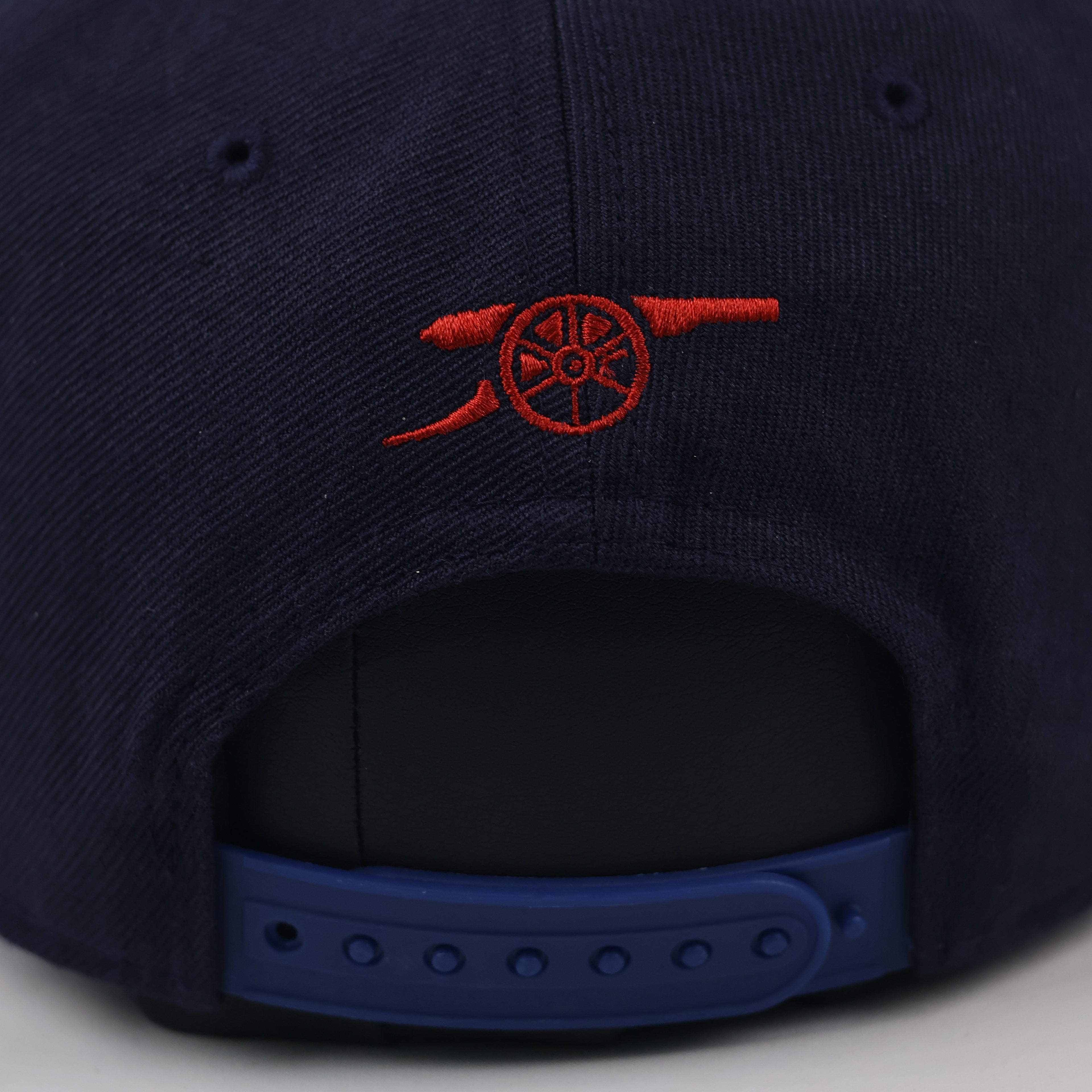 Arsenal FC Embroidered Cannon Snapback Cap - Navy Blue & Red Football Hat