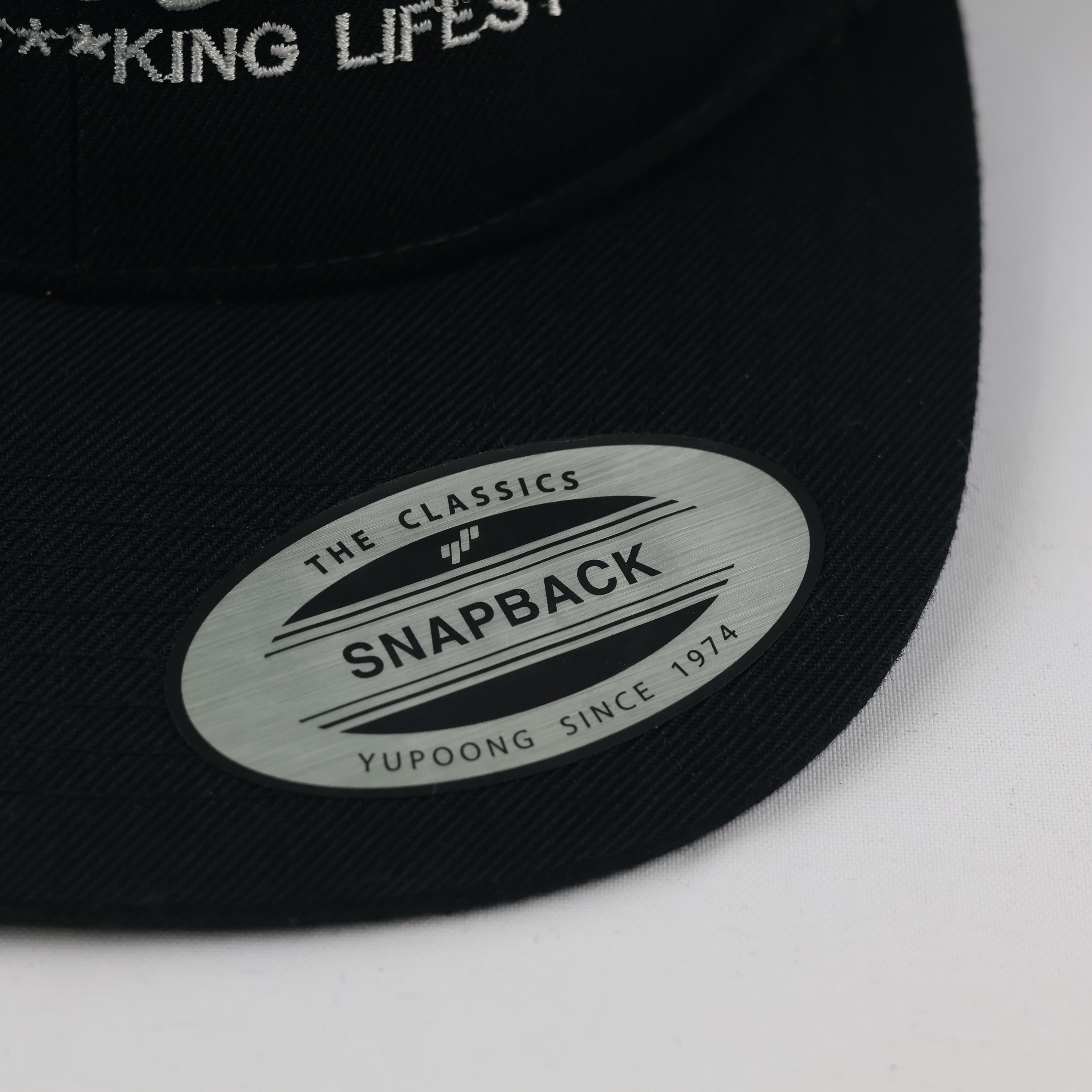 Vintage Fitment "It's a Lifestyle" Snapback | Yupoong Black Flat Brim Hat