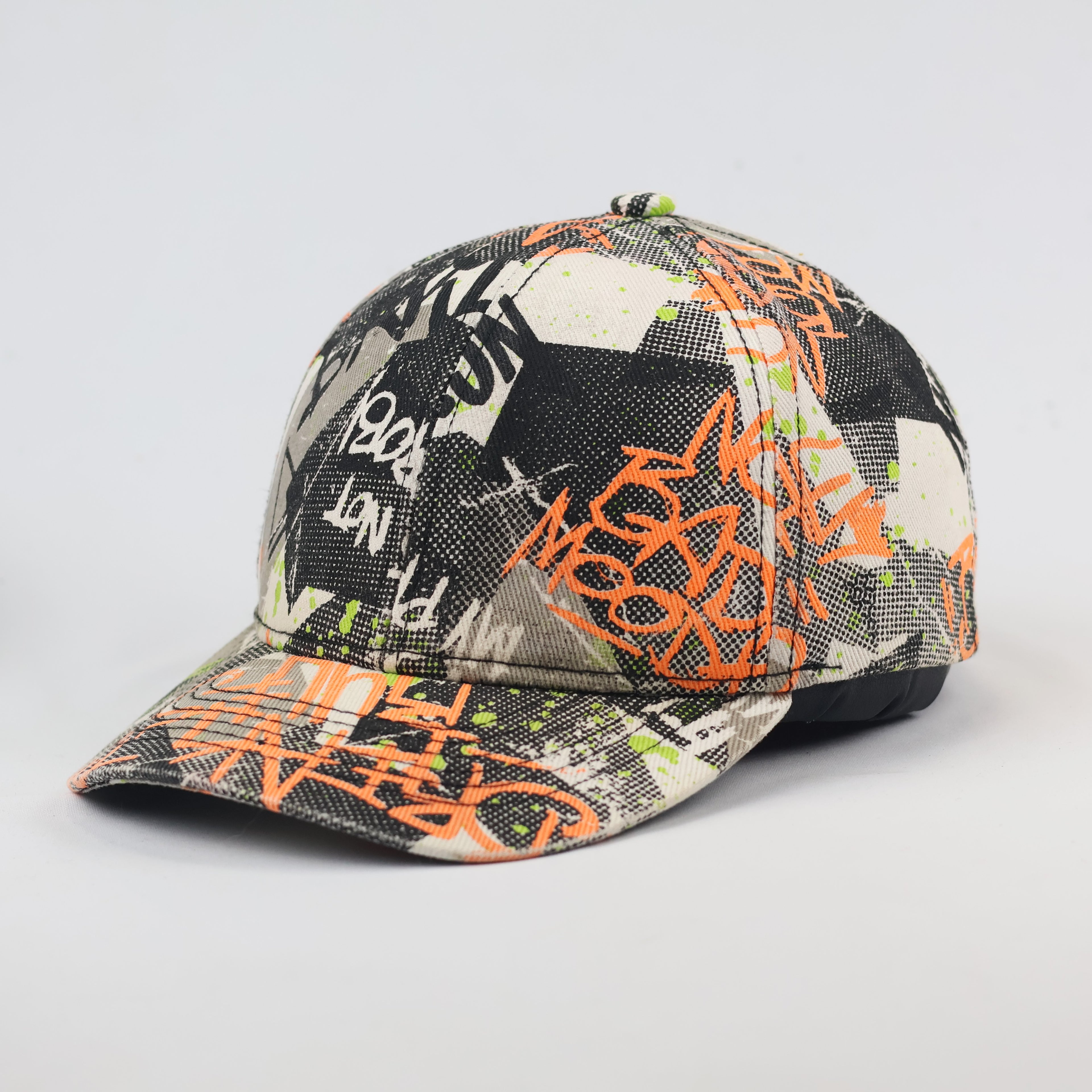 Chapter Young Graffiti All-Over Print Baseball Thrifted Cap - Neon Graphics