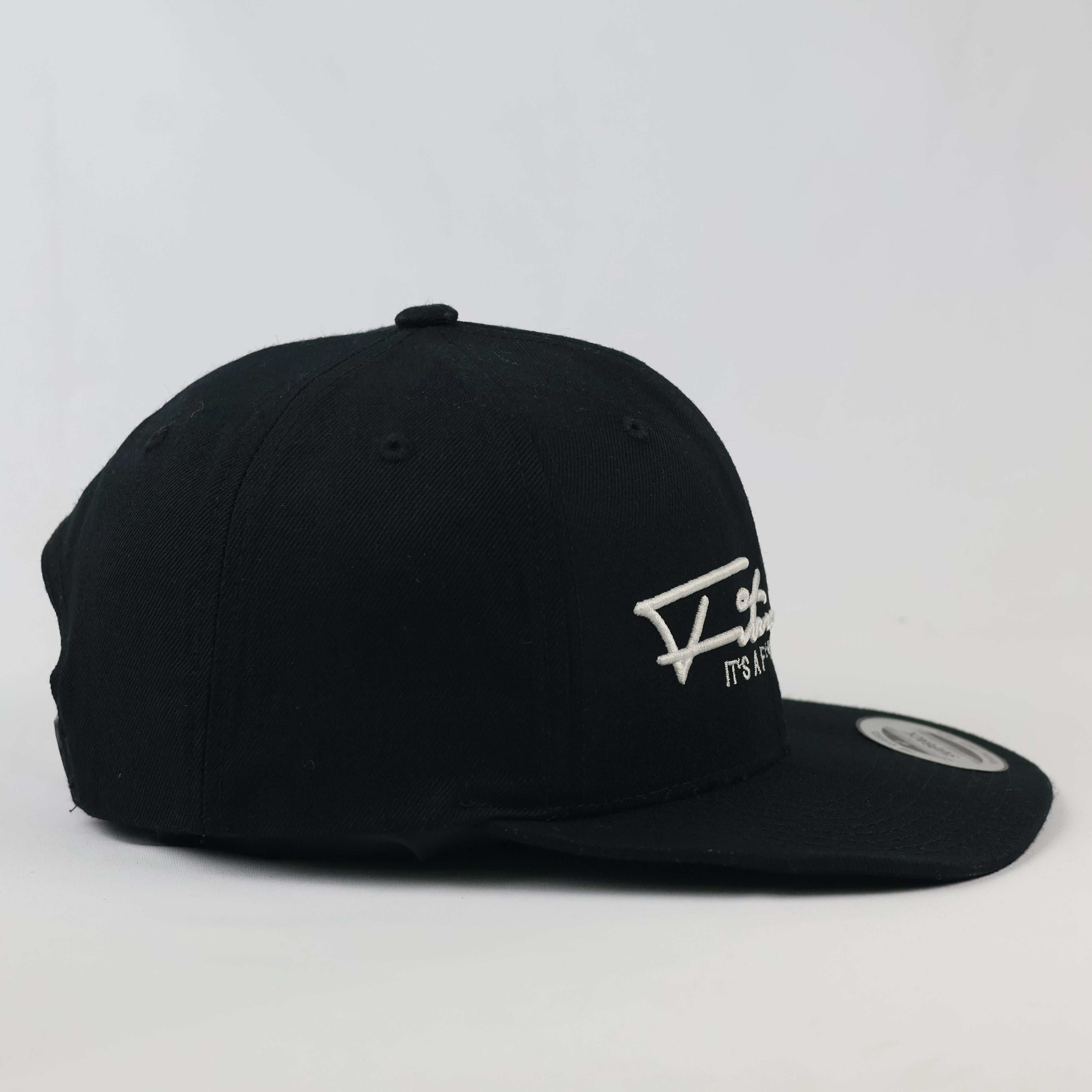 Vintage Fitment "It's a Lifestyle" Snapback | Yupoong Black Flat Brim Hat