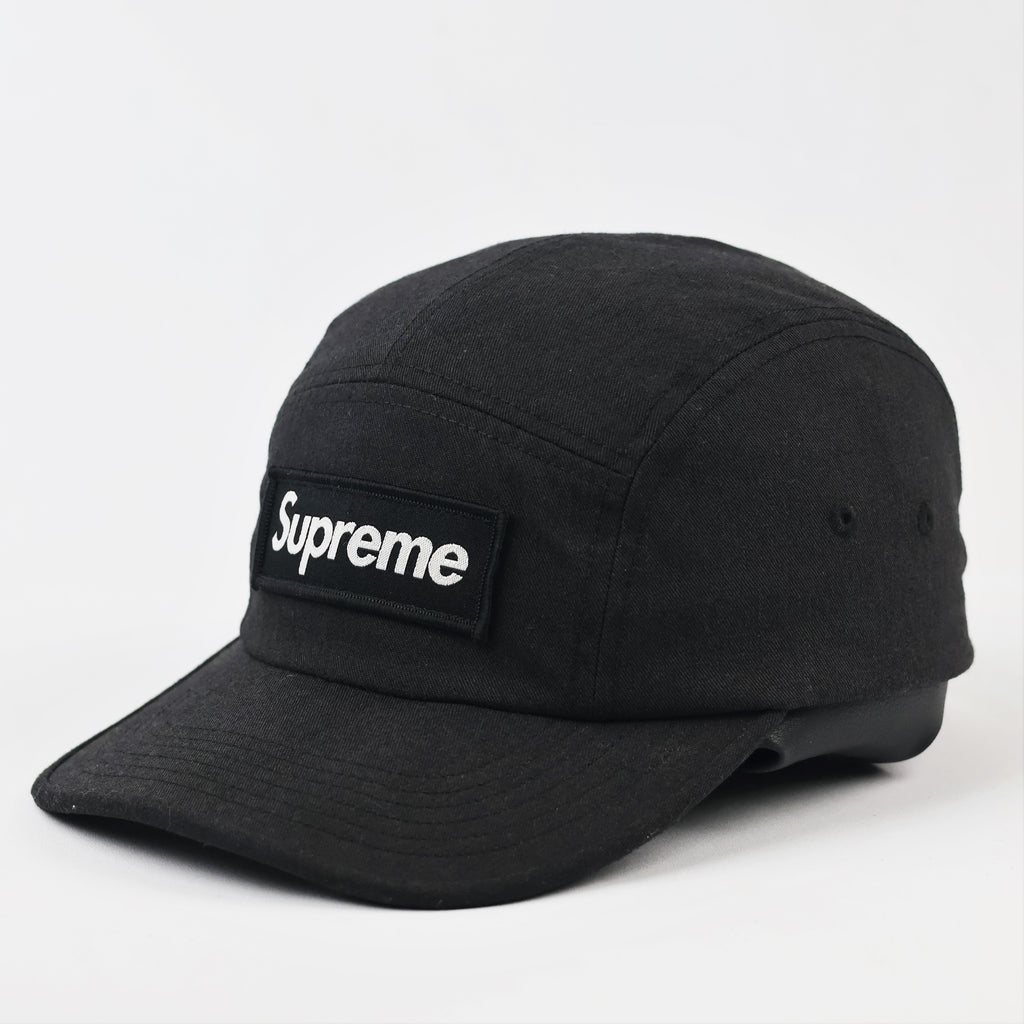 Vintage Supreme Black Camp Cap | Thrifted Adjustable Strapback Hat 56-58cm