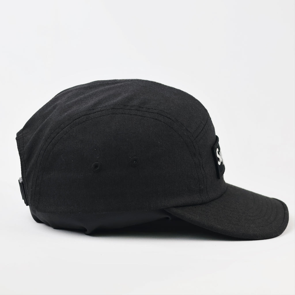 Vintage Supreme Black Camp Cap | Thrifted Adjustable Strapback Hat 56-58cm