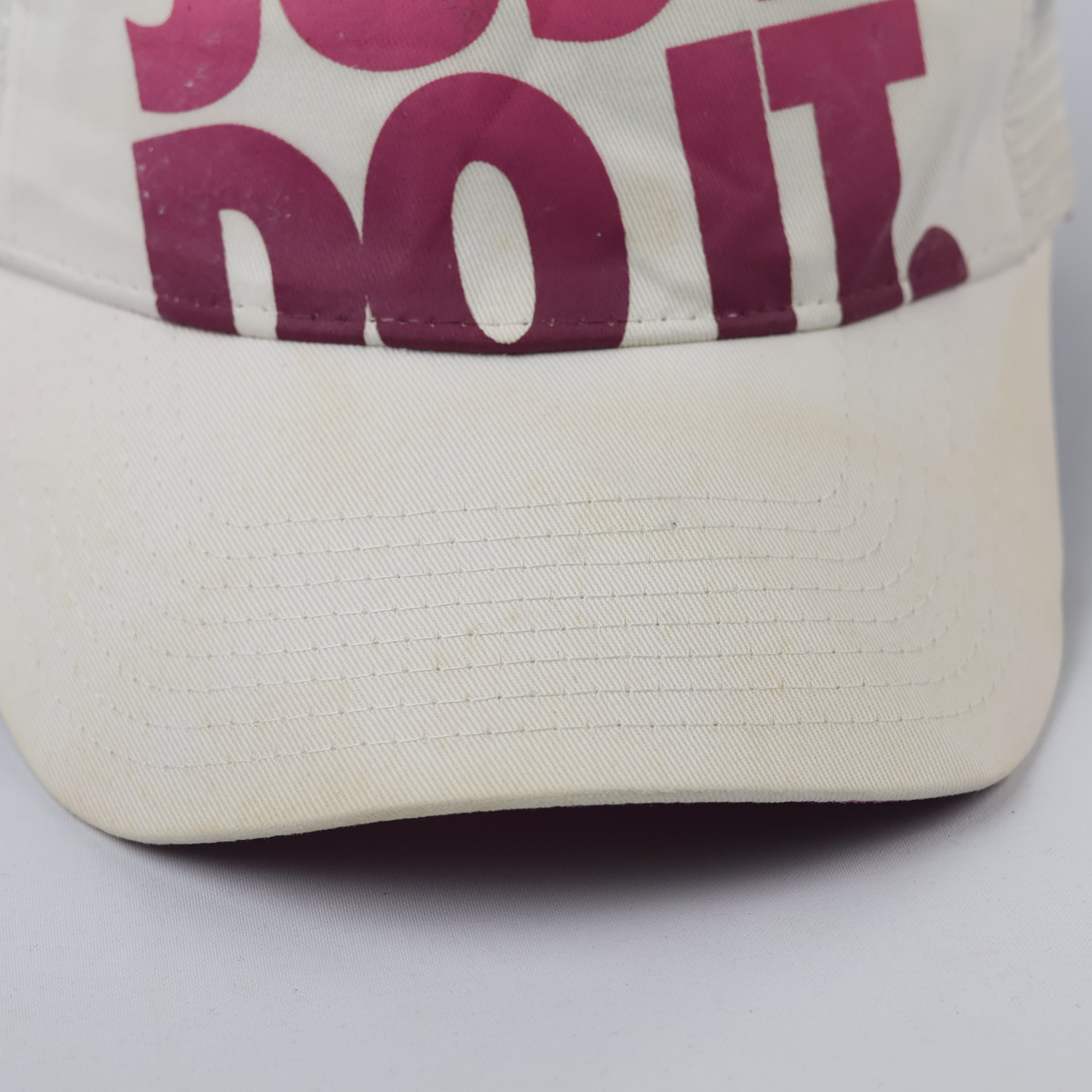 Vintage Nike Swoosh Mesh Back Trucker Cap - Pink Gradient Text Hat