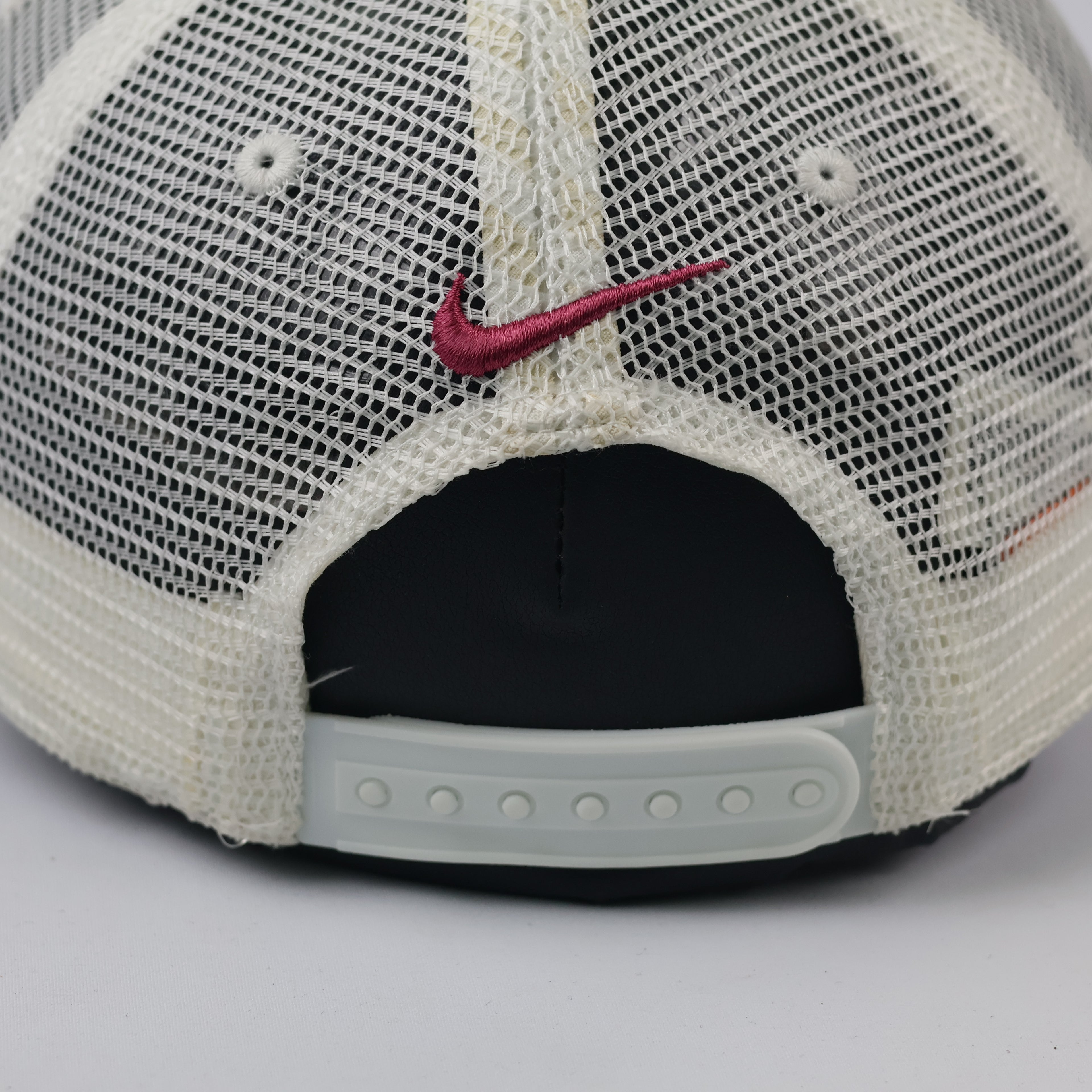 Vintage Nike Swoosh Mesh Back Trucker Cap - Pink Gradient Text Hat