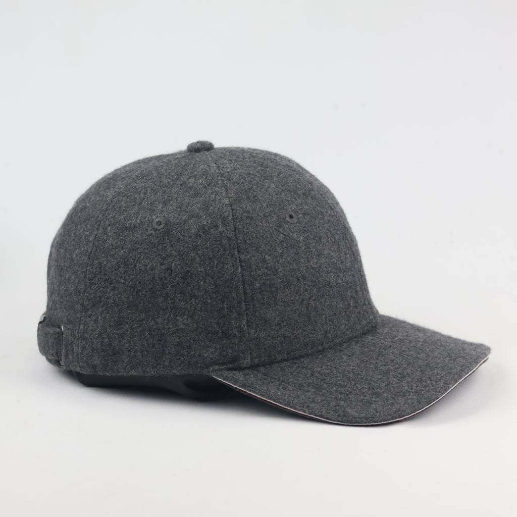 Vintage Tommy Hilfiger Charcoal Grey woolen Dad Thrifted Hat - Embroidered Flag Logo