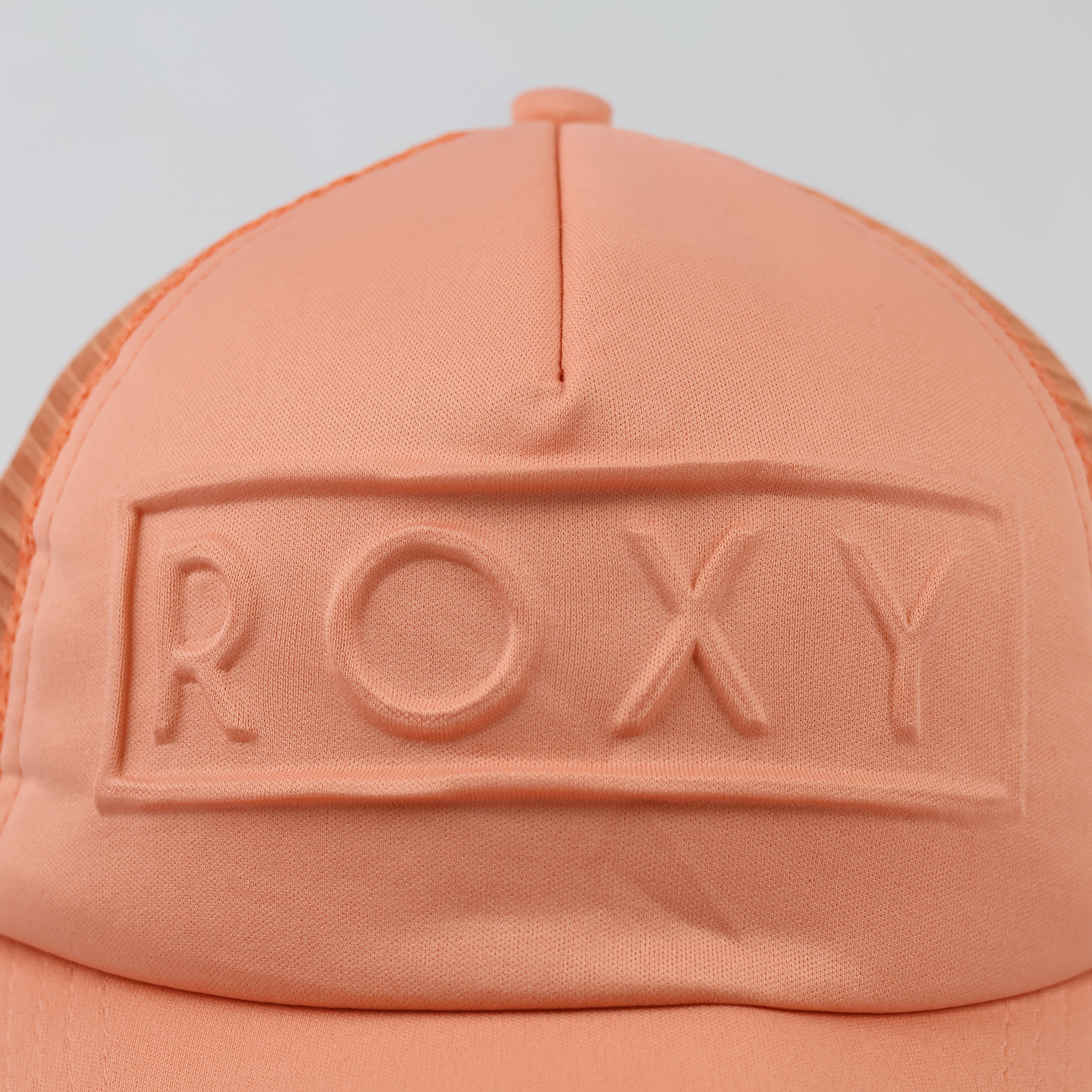 Roxy Embossed Box Logo Trucker Cap - Coral Pink Beach Surf Hat